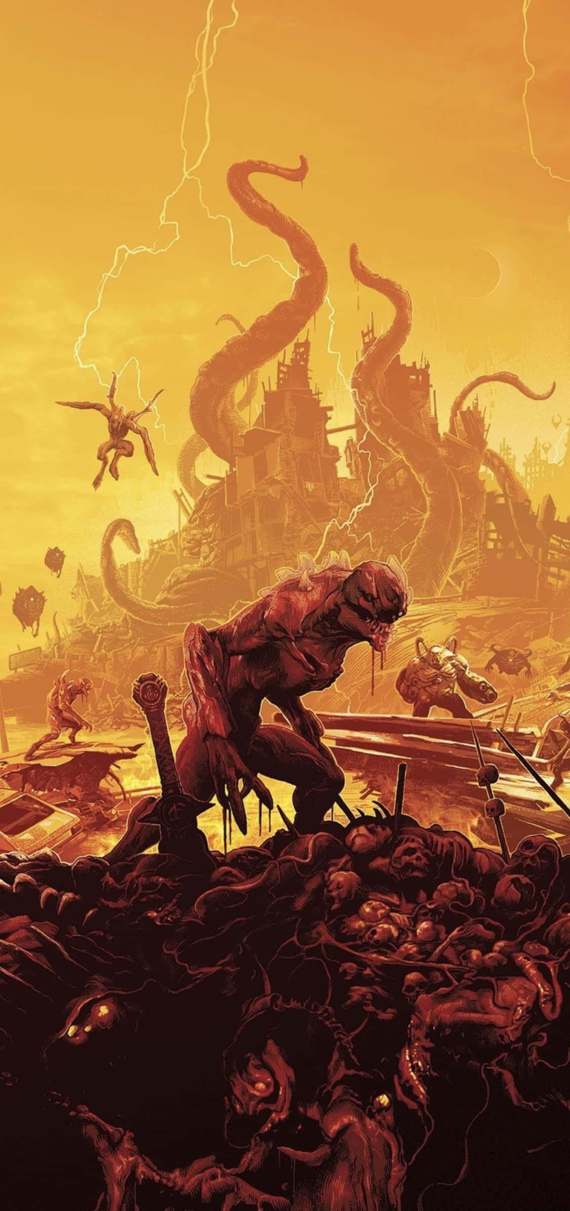 Gamitin ang lakas ng DOOM Slayer upang lumaban sa iyong paraan sa underworld Wallpaper