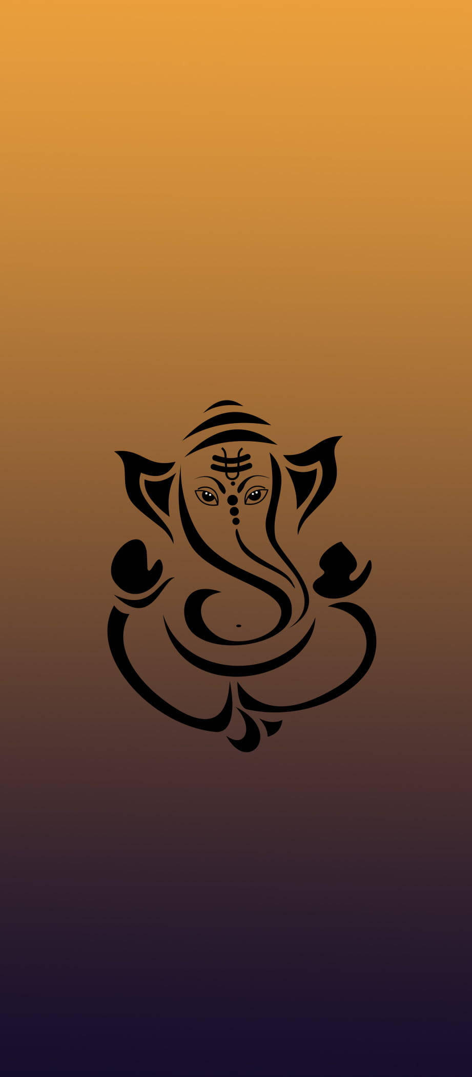 Ganesh Yellow Black Ombre iPhone Wallpaper