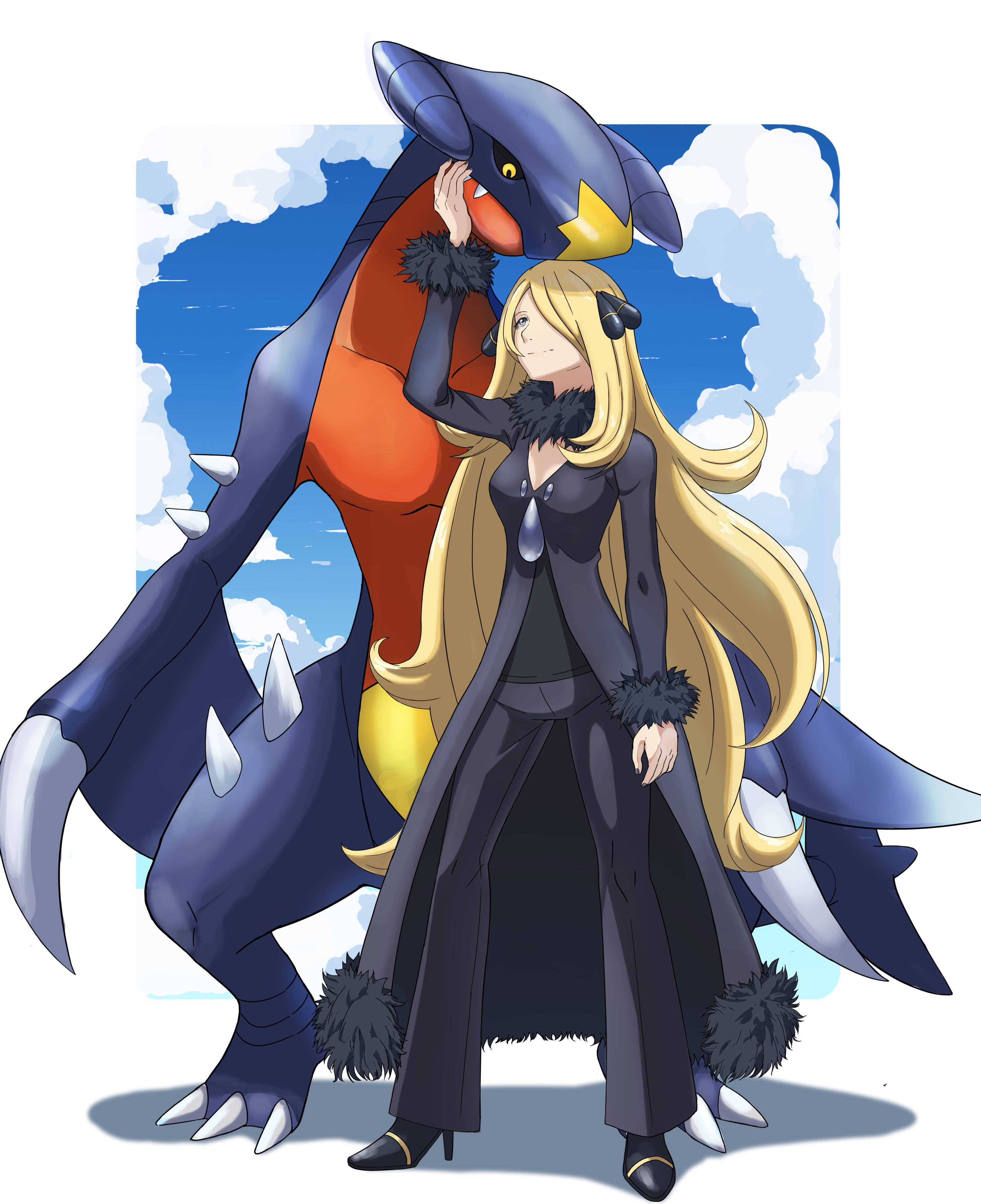 Garchomp At Cynthia Fanart Wallpaper