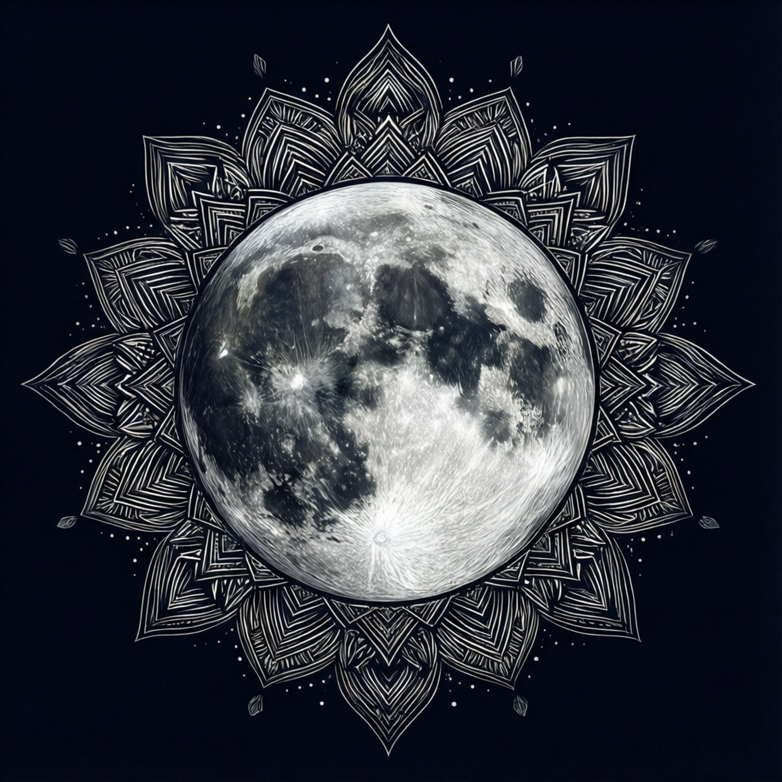 Geometric na Moon Mandala Wallpaper