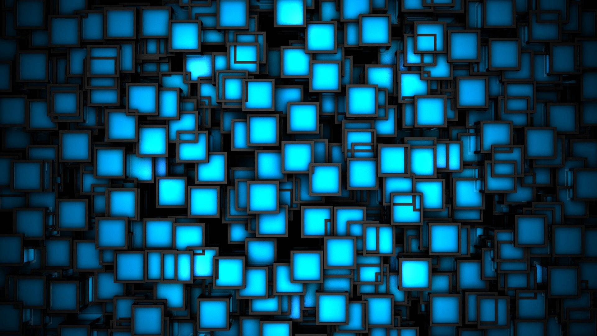 Geometric Pattern ng Asul na Mga Parisukat at Itim na Background Wallpaper