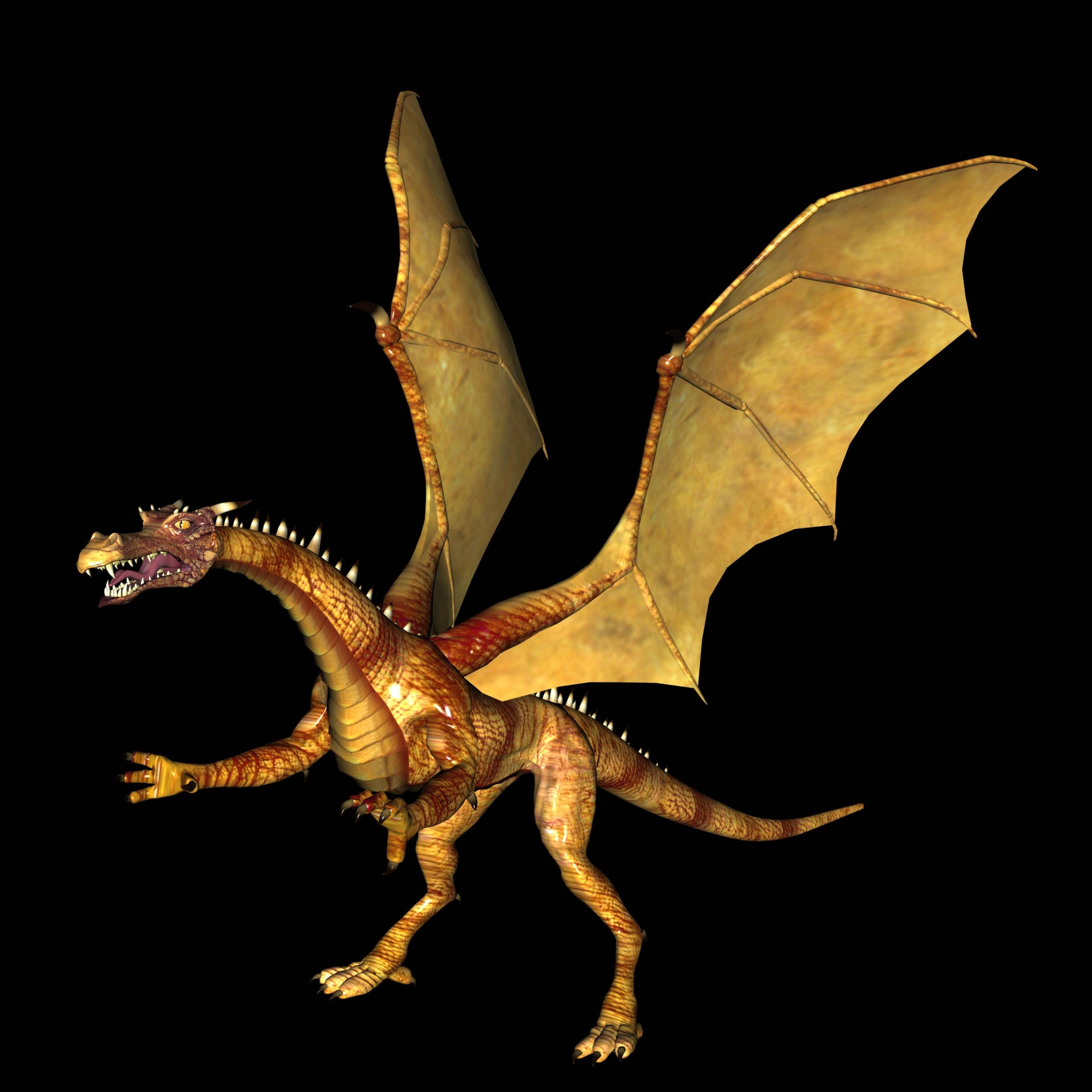 Ginto na Dragon na Pula na mga Marka Wallpaper