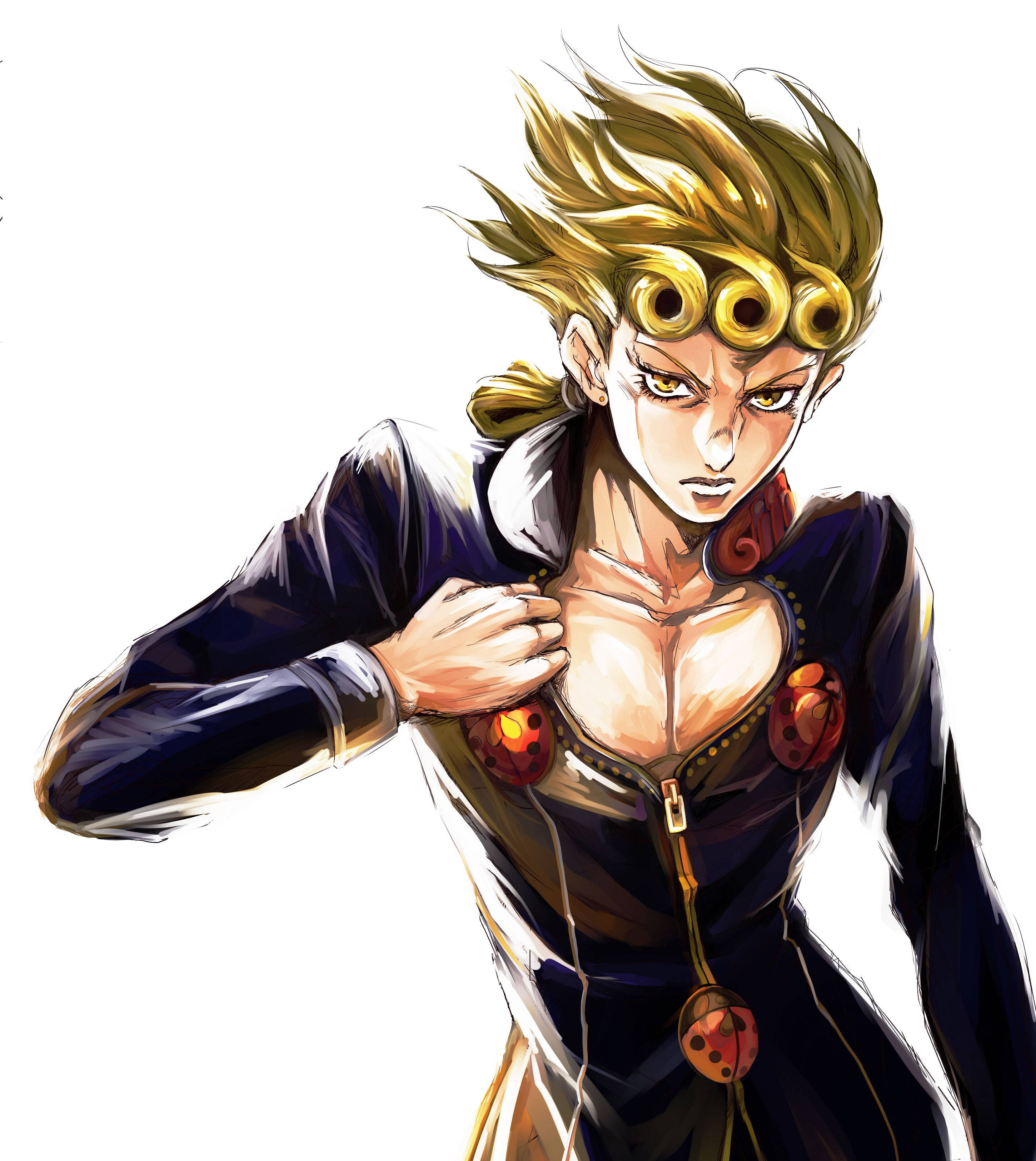 Si Giorno Giovanna, ang protagonista ng sikat na manga at anime series na JoJo's Bizarre Adventure. Wallpaper