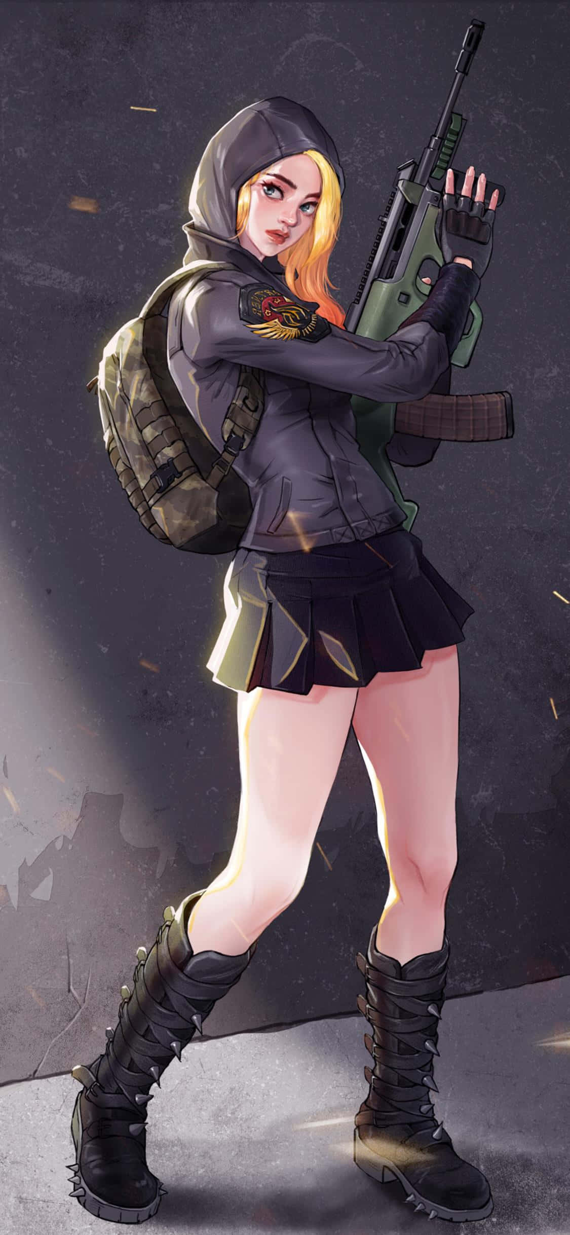Girl Fanart PUBG iPhone Wallpaper