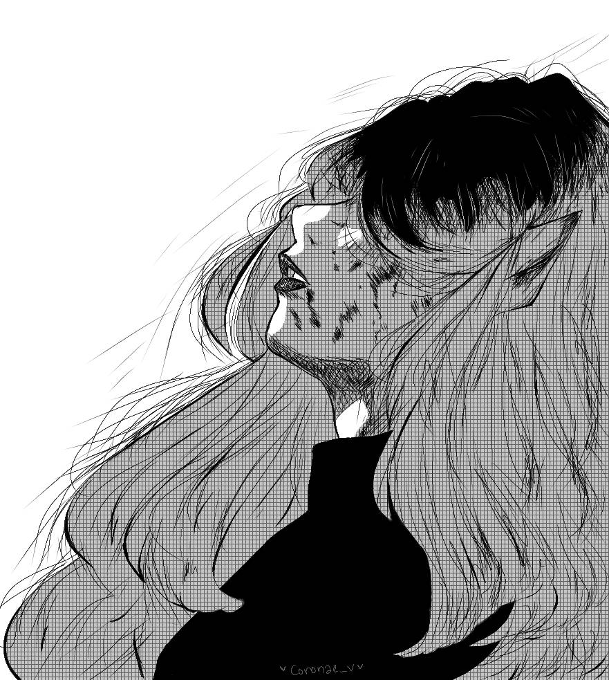 Girl Sketch Sad PFP Wallpaper