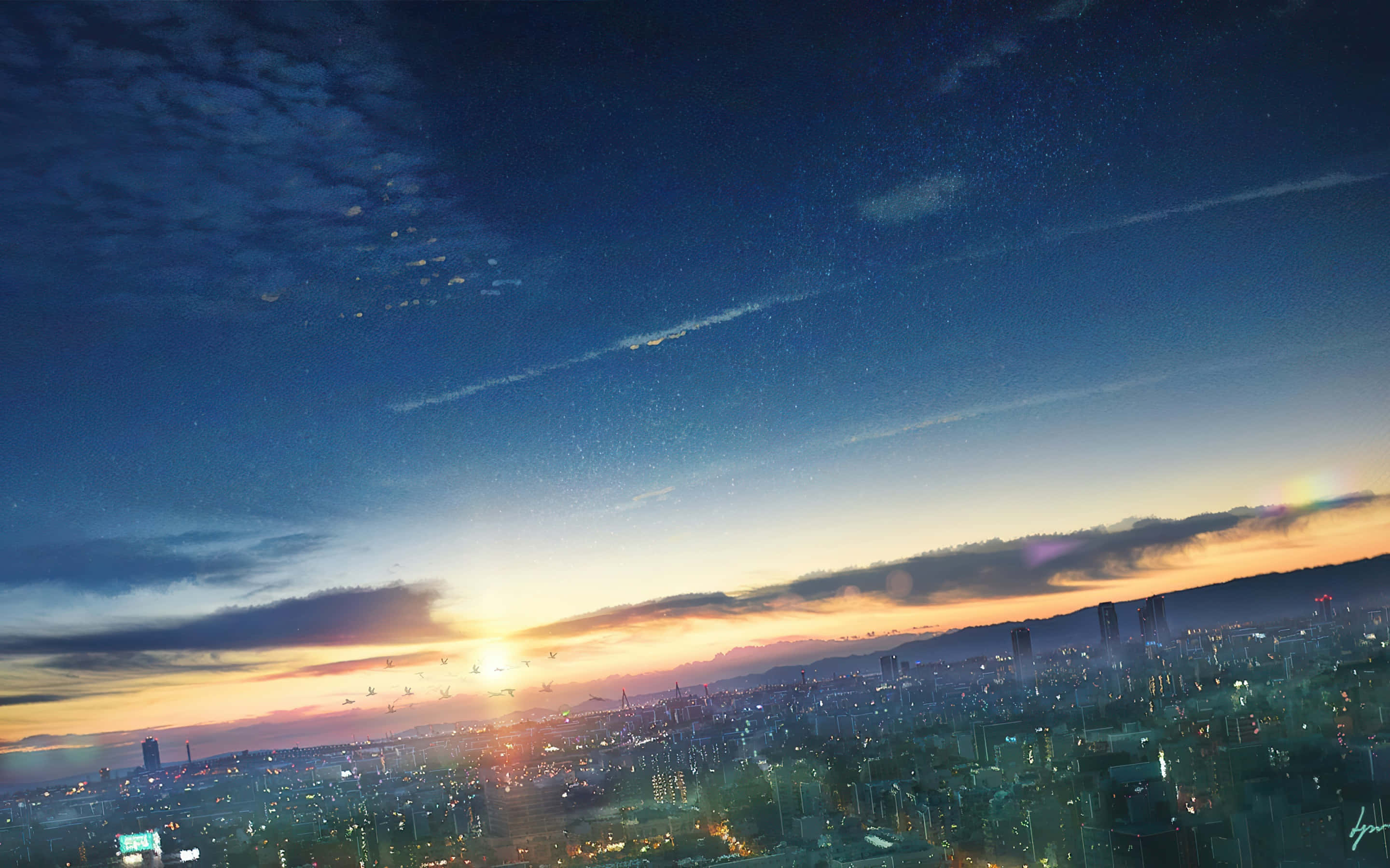 Gisingin ang Mahika ng Anime City Wallpaper