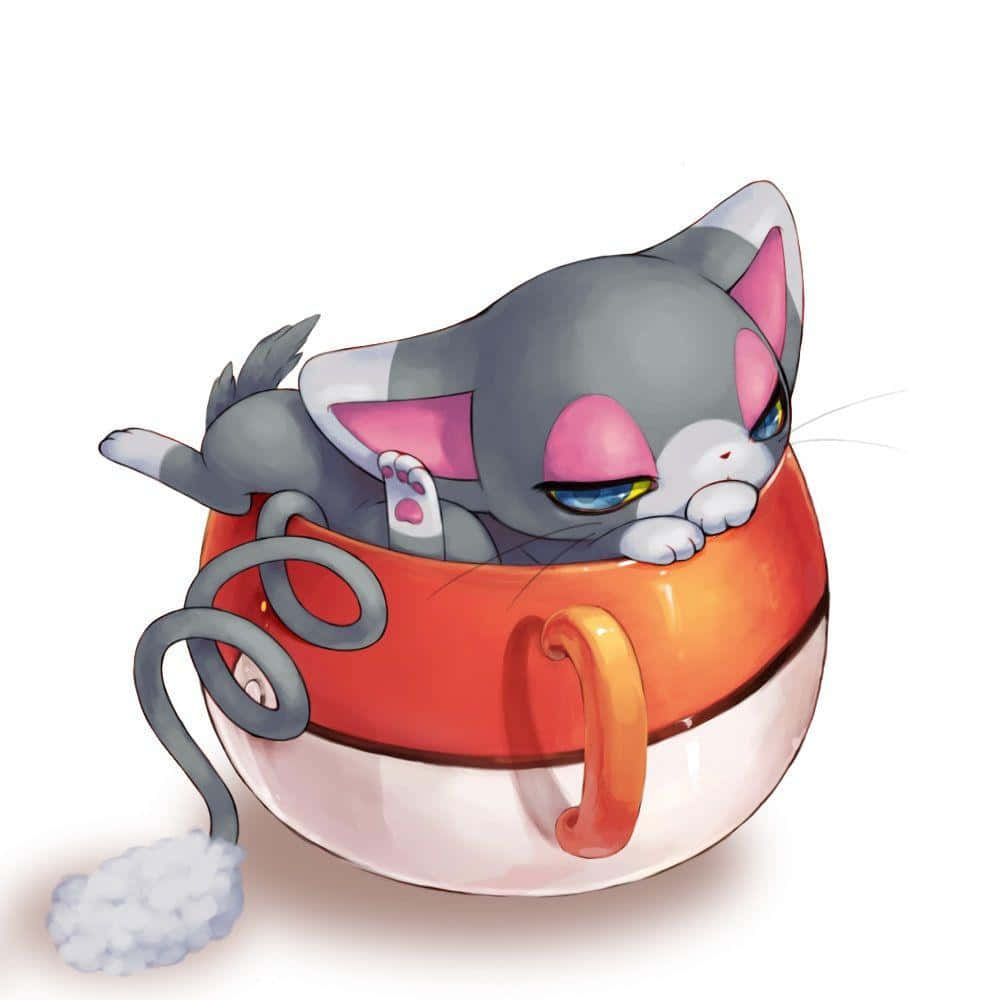 Glameow Natutulog sa Loob ng Mangkok Wallpaper