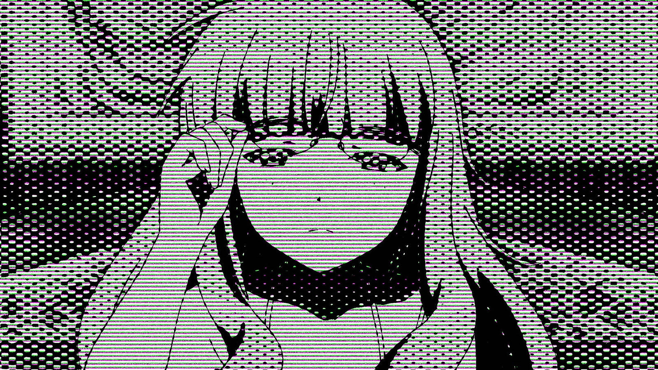 Glitch ng Aesthetic na Babae Wallpaper