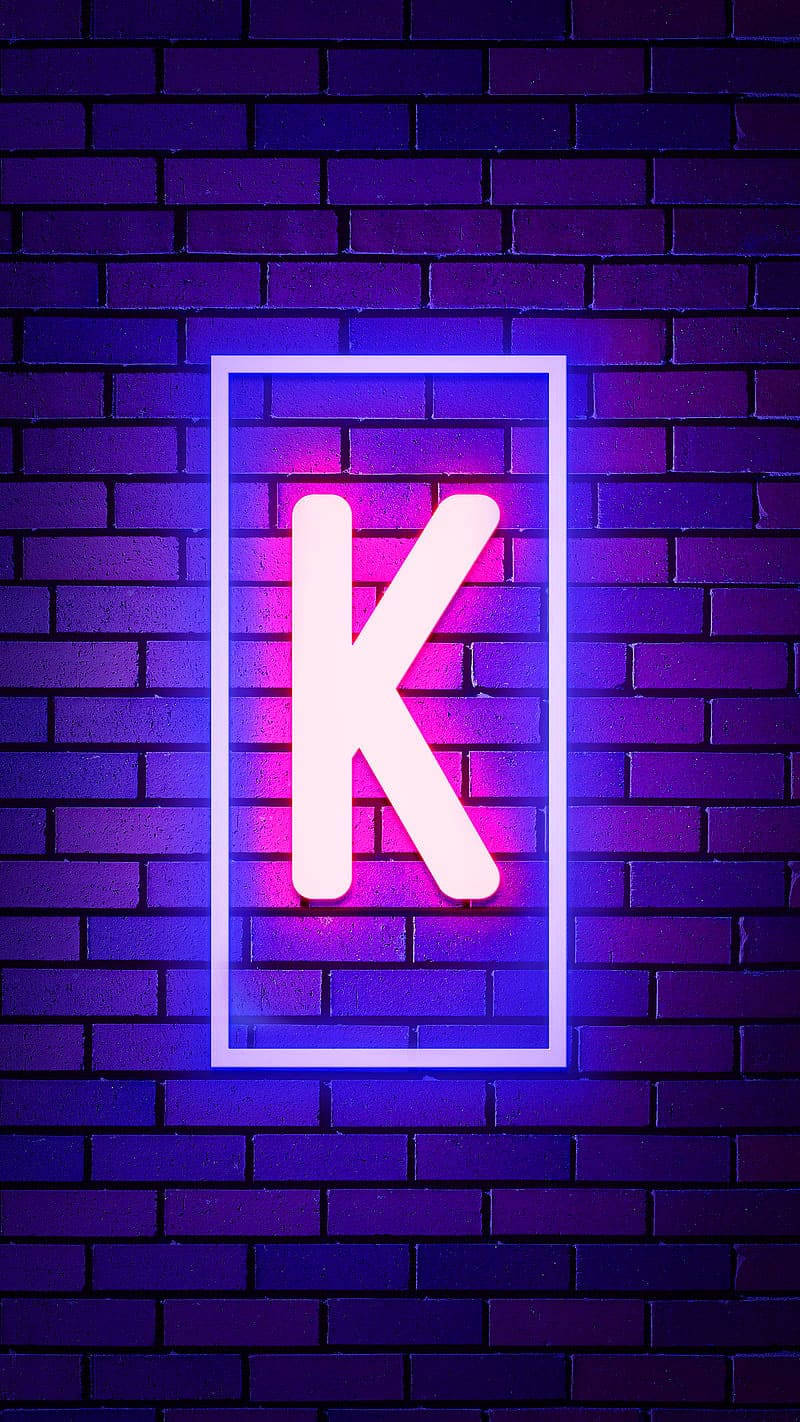 Glow na Neon Letter K na Pangalan Wallpaper