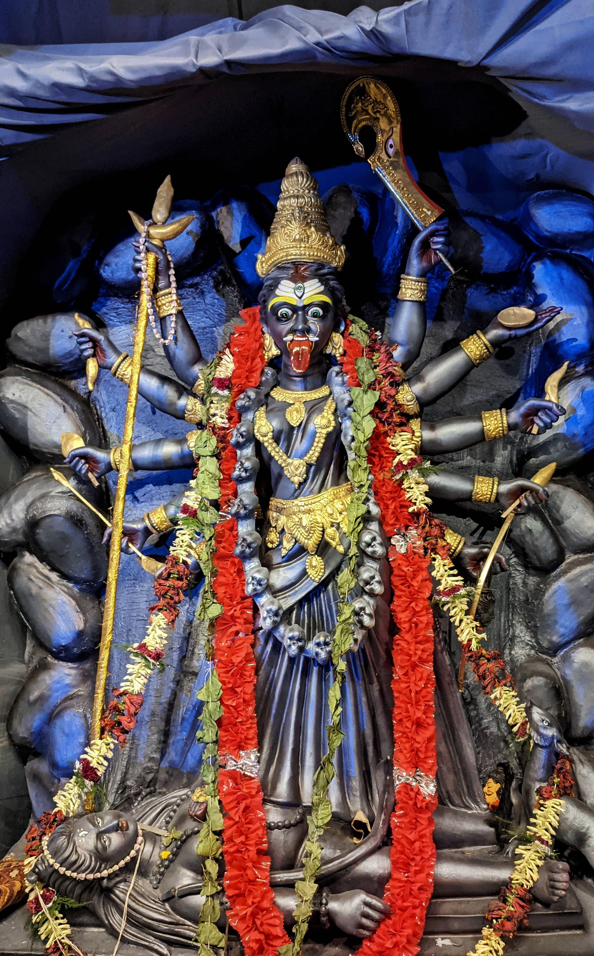 Goddess Kali Red Garland Wallpaper