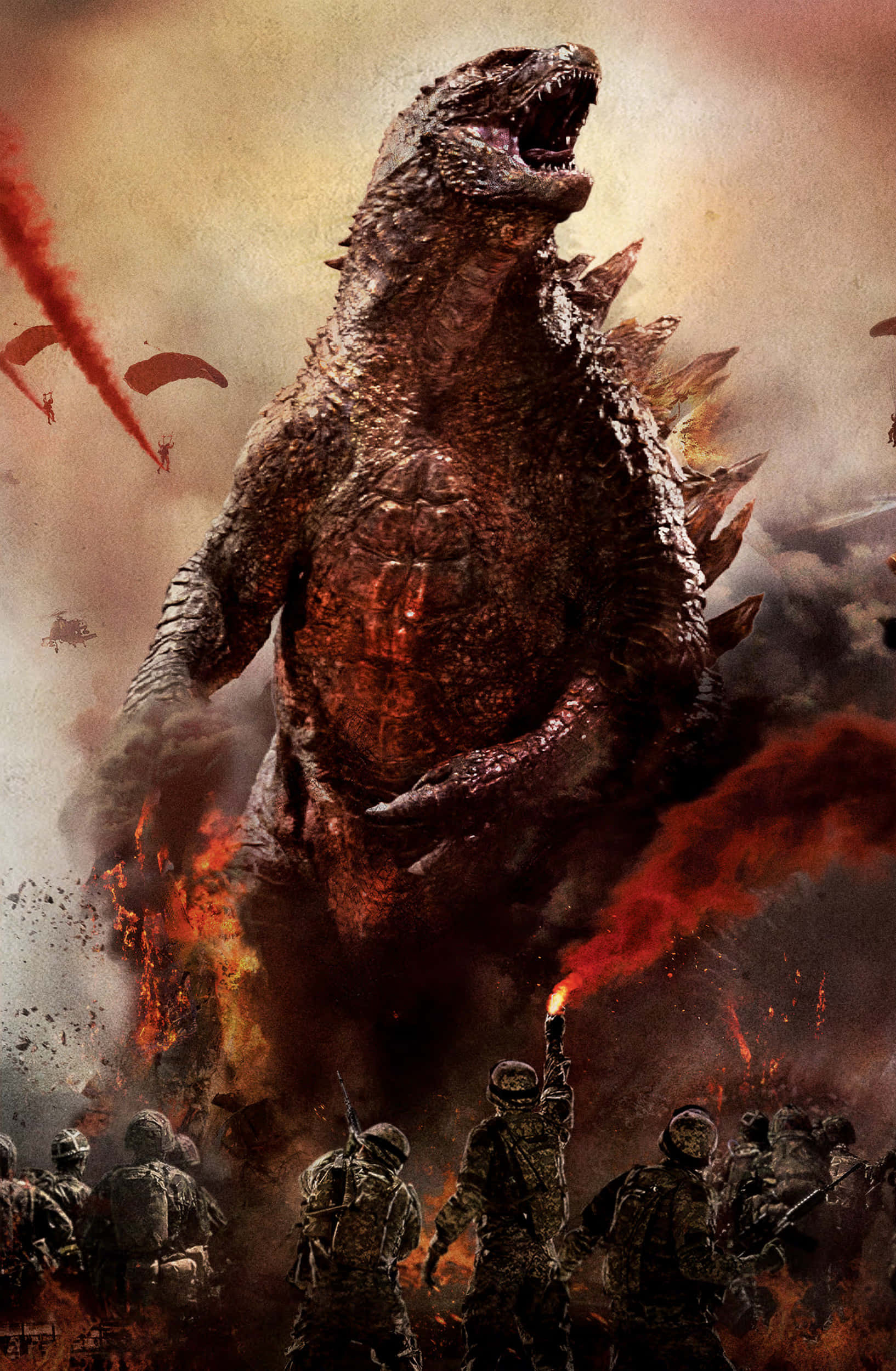 Godzilla Nakigbatay sa mga Sundalo Picture Wallpaper