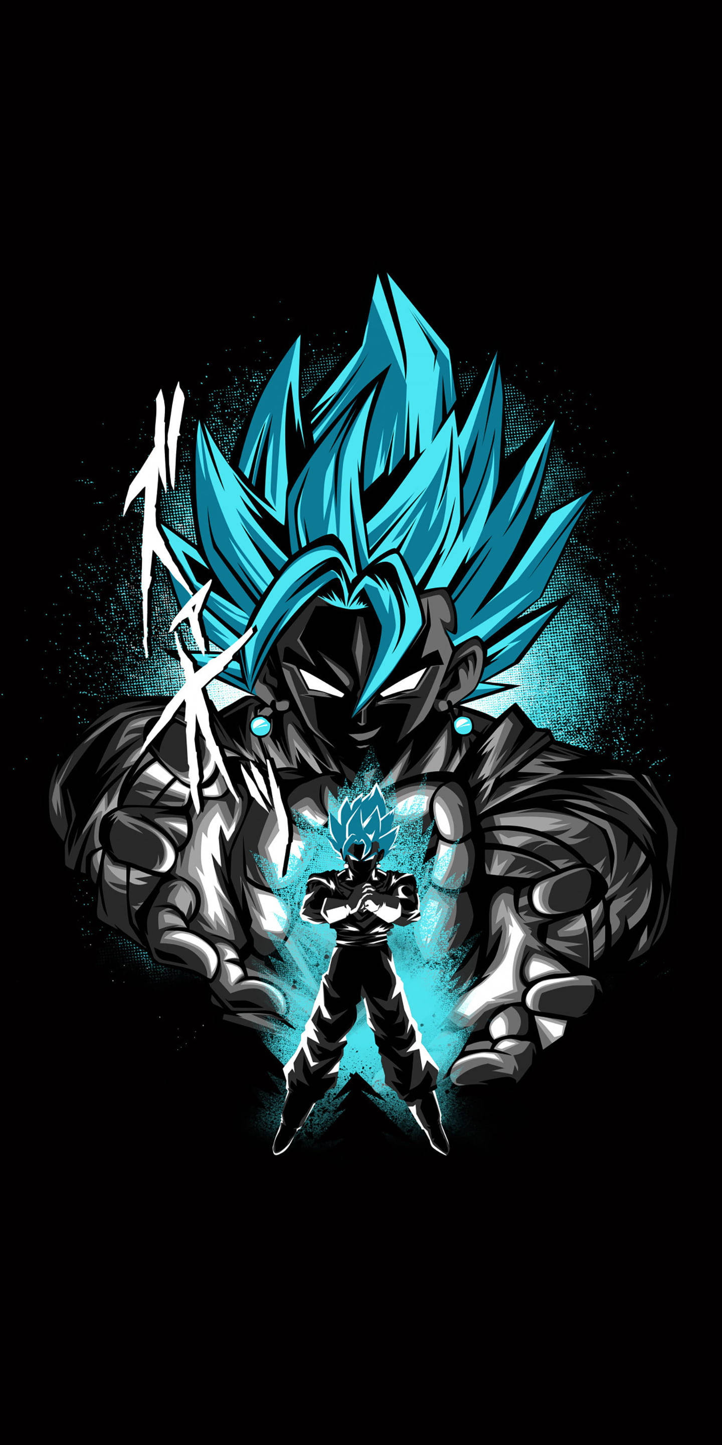 Goku Black PFP Asul na Aura Wallpaper