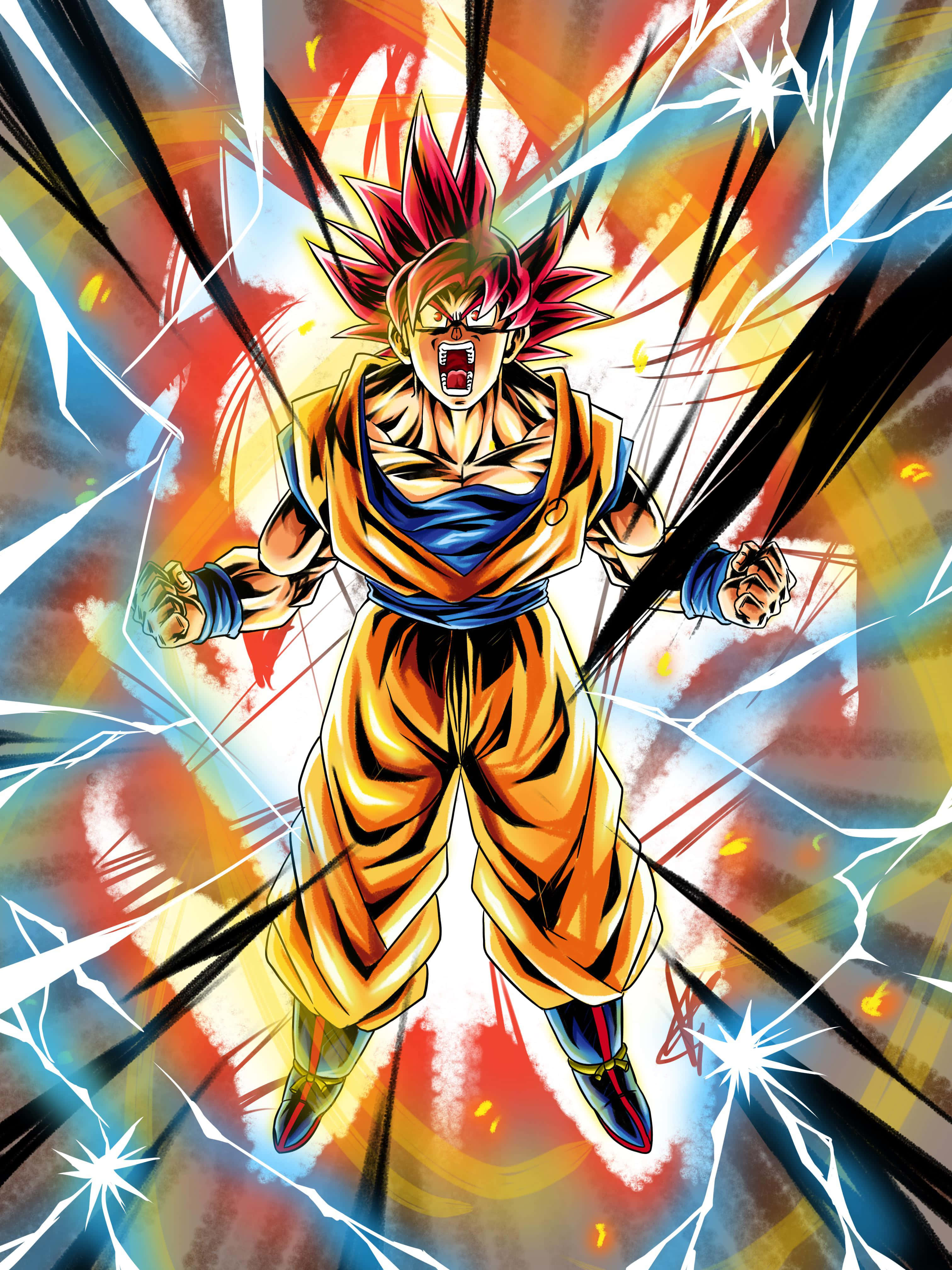 Goku na itinutulak ang kanyang mga limitasyon gamit ang Ultra Instinct! Wallpaper