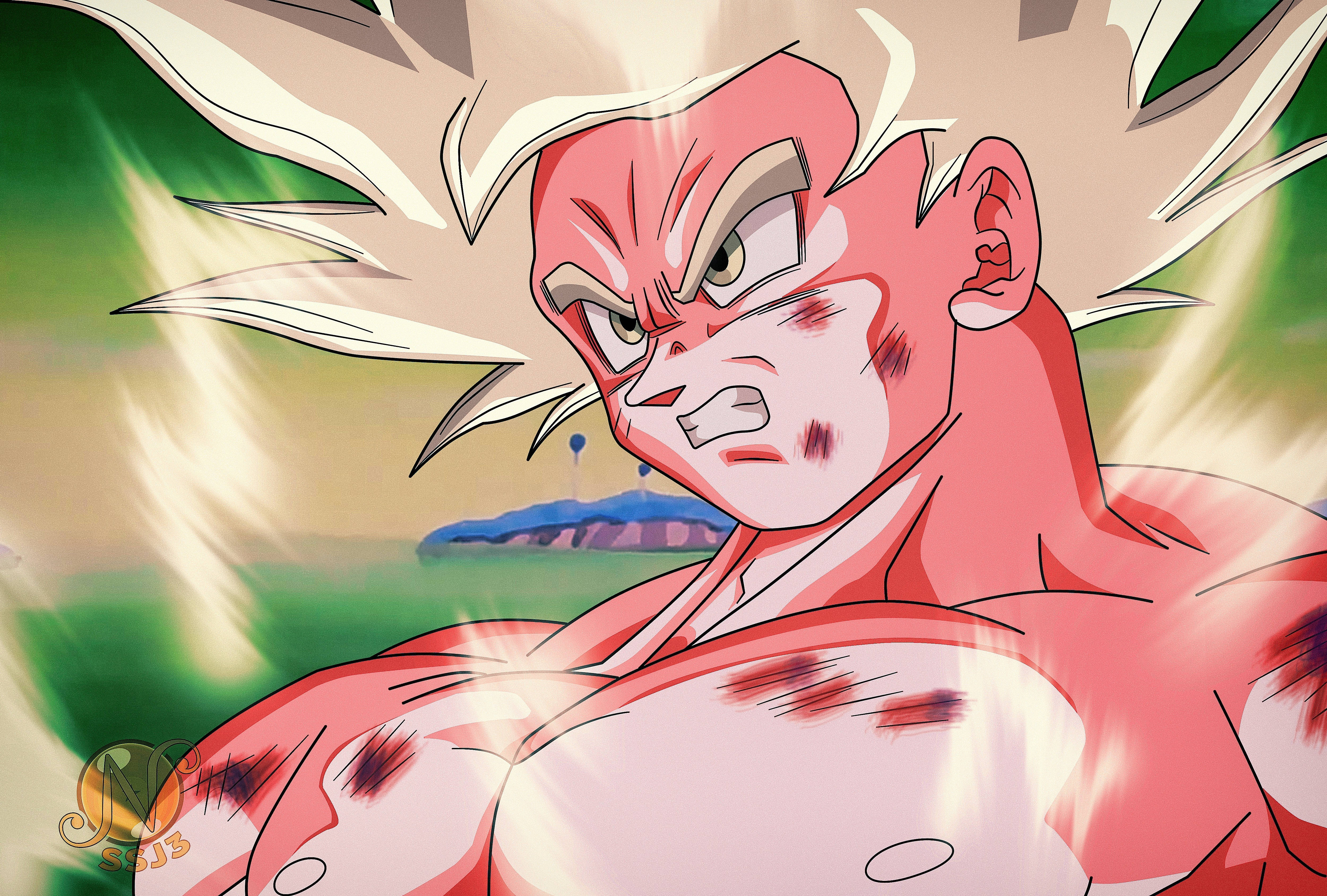 Goku na may Light Yellow Hair na Ultra Instinct Wallpaper