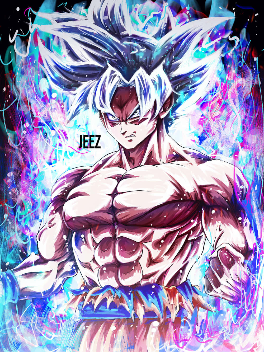 Goku na naglalabas ng kanyang Ultra Instinct sa buong kariktan Wallpaper