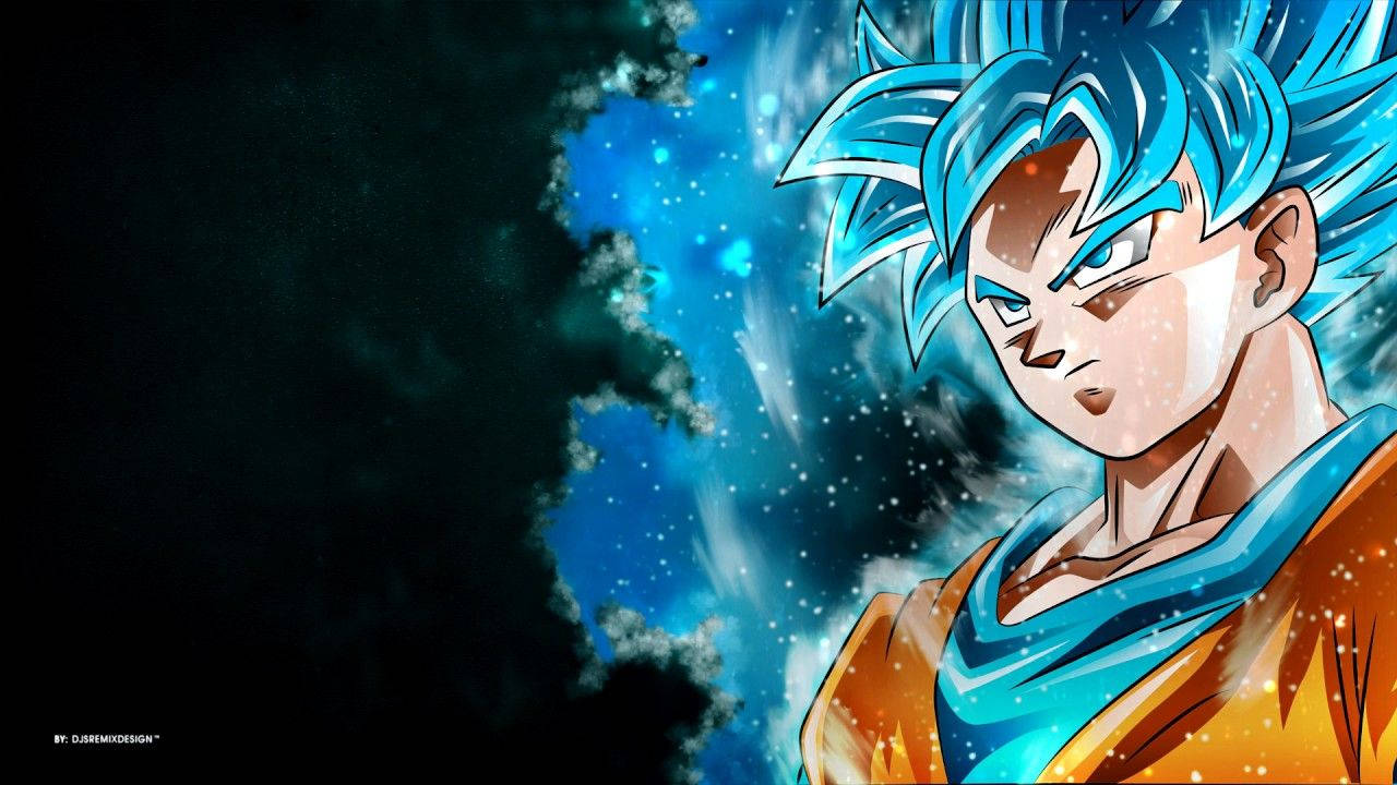 Goku nagbabago bilang Super Saiyan Blue! Wallpaper