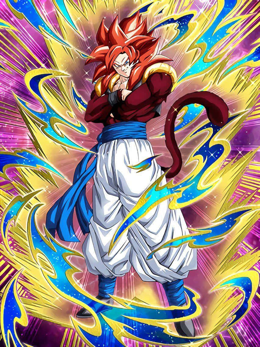 Goku Naka-cross ang mga Braso sa Super Saiyan 4 Wallpaper