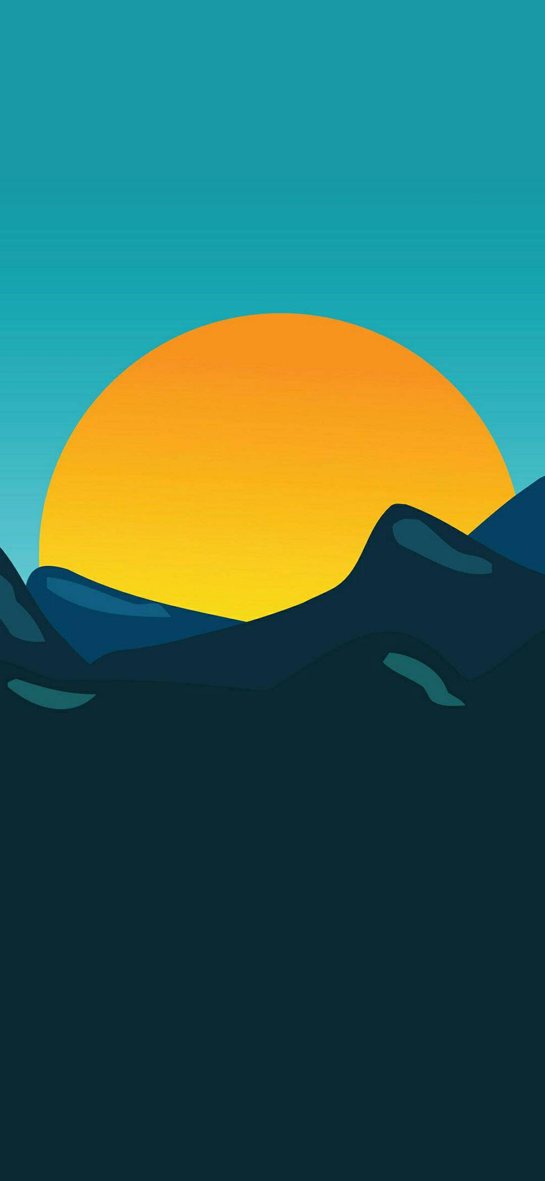 Minimalist na Android ng Ginintuang Araw Wallpaper
