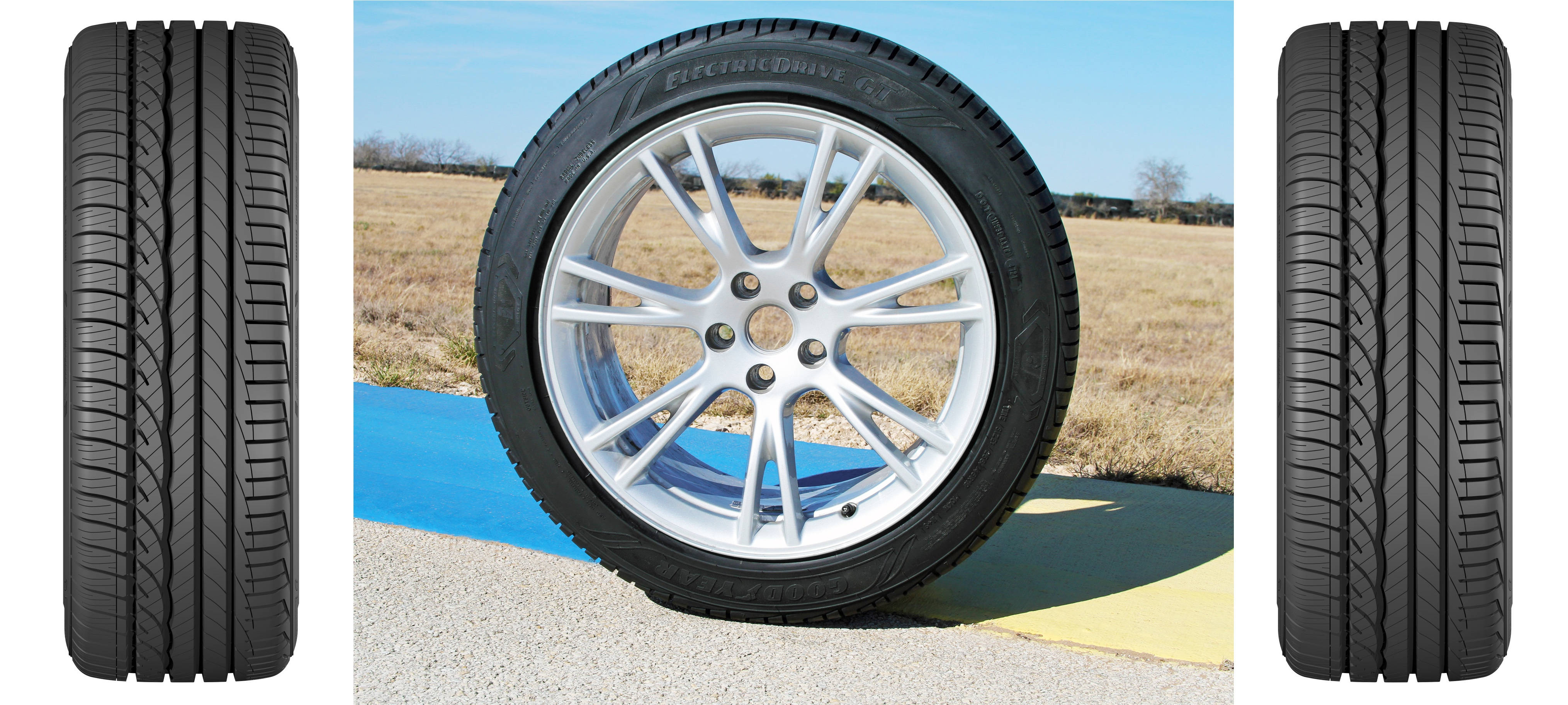 Goodyear na Gulong na naka-install sa isang Tesla Model Y Wallpaper