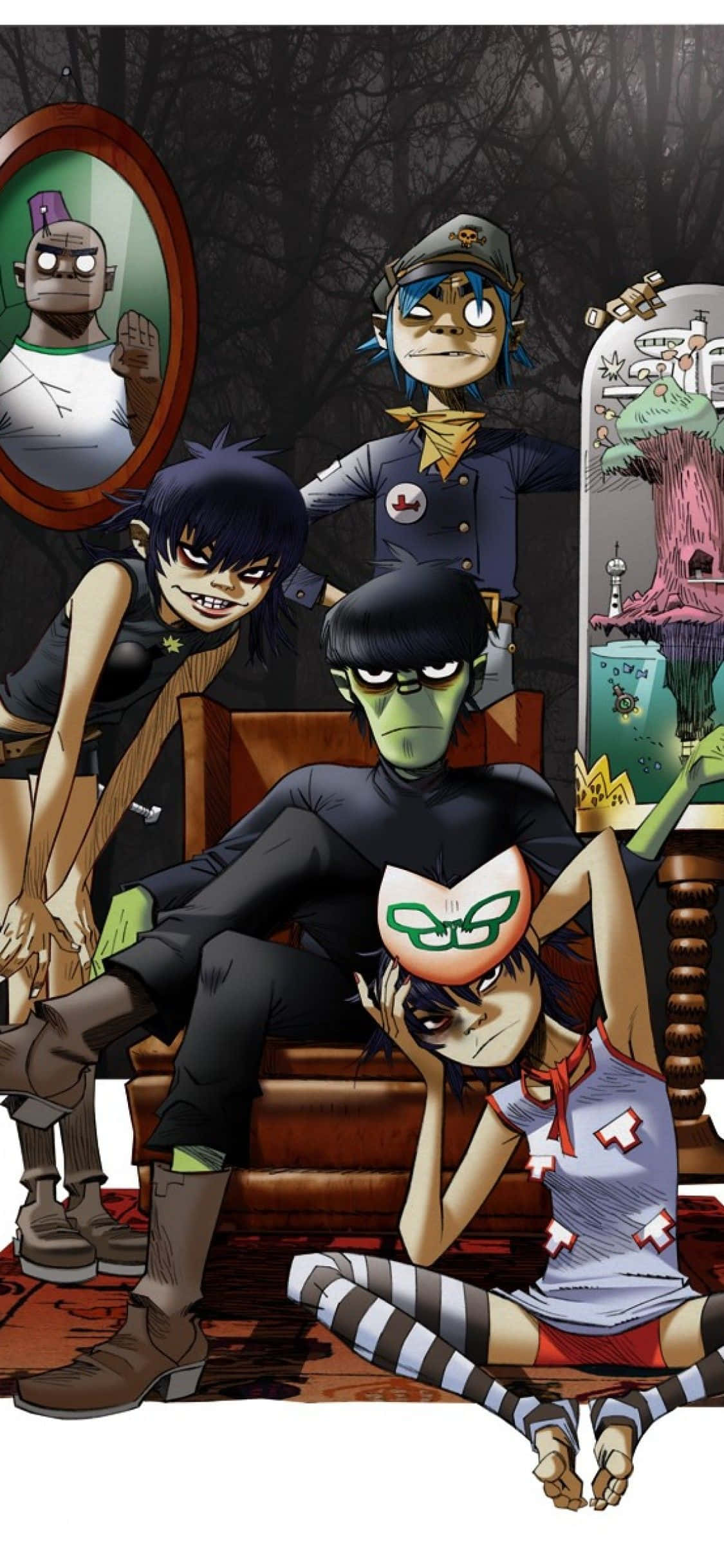 Gorillaz iPhone Fanart Na Si Murdoc Ang Nasa Gitna Wallpaper