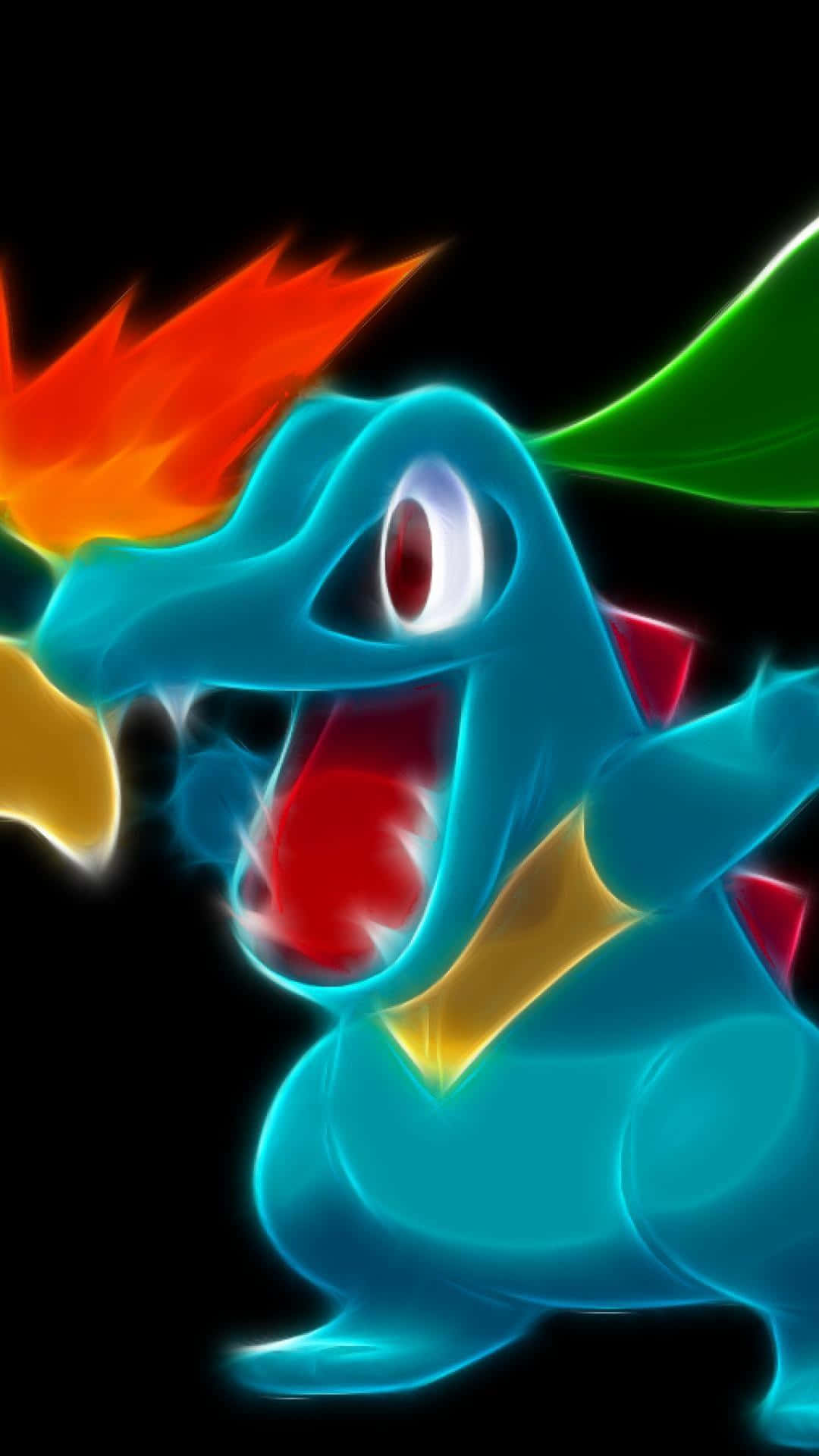 Graphic na Neon Totodile Wallpaper