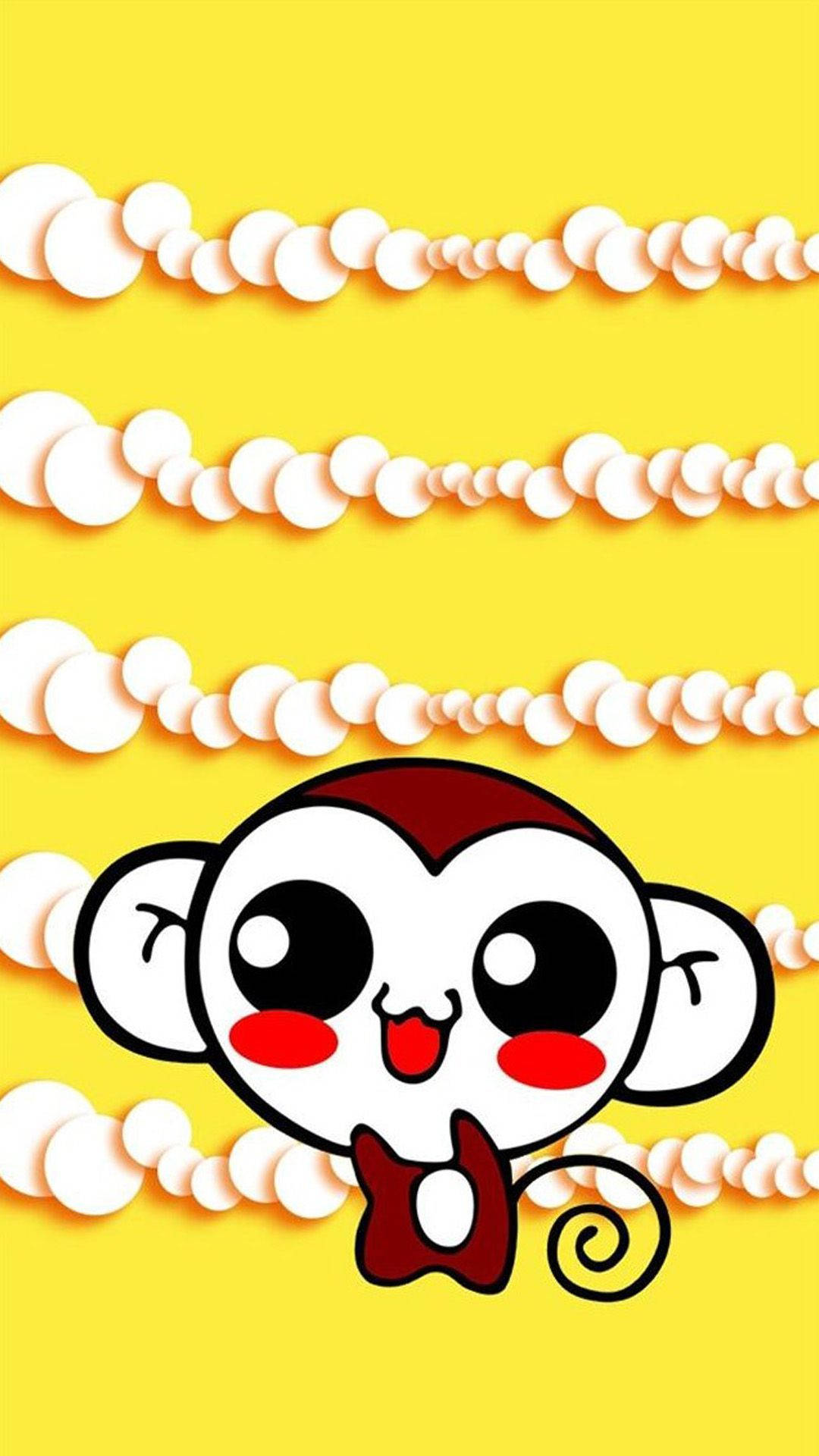 Graphic ng Cute na Unggoy na Dilaw Wallpaper