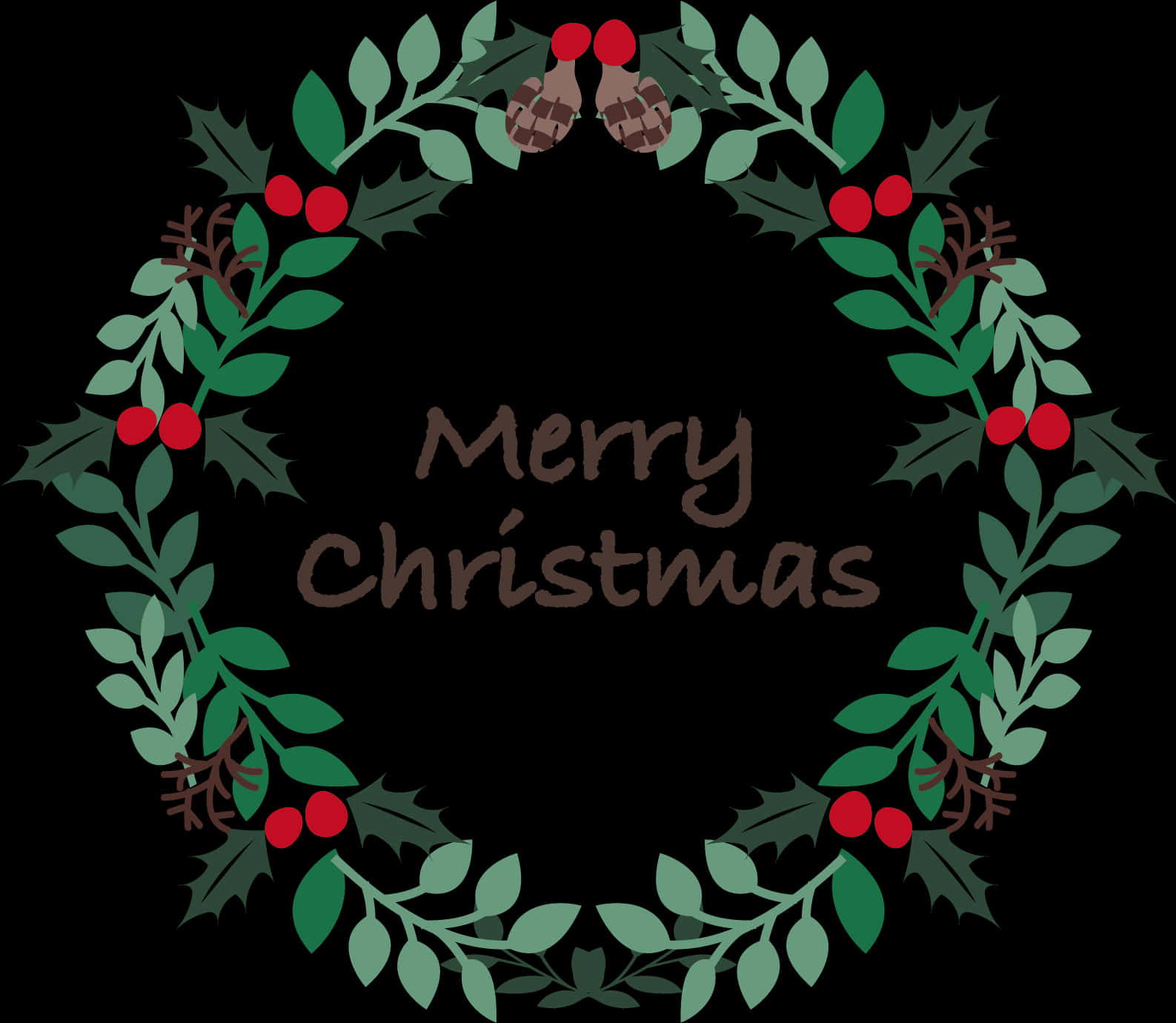 Graphic ng Pagbati na may Christmas Wreath Wallpaper
