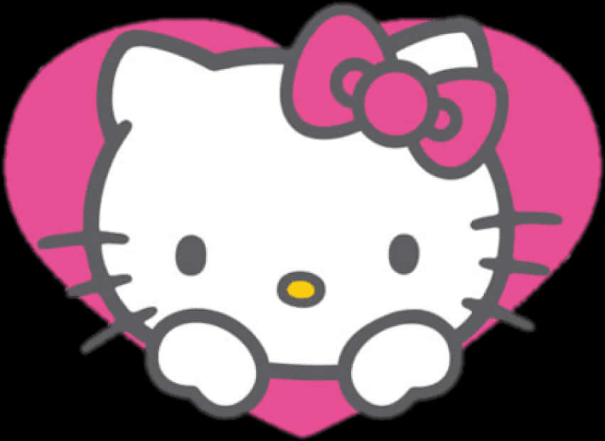 Graphic ng Pink na Puso ni Hello Kitty Wallpaper