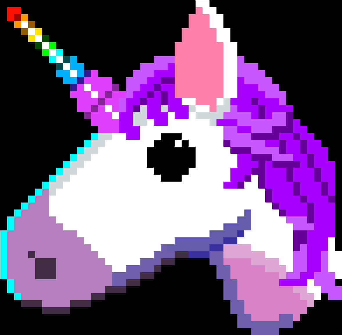 Graphic ng Pixelated na Ulo ng Unicorn Wallpaper