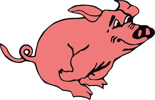 Grapikong Pink na Baboy na Kartun Wallpaper