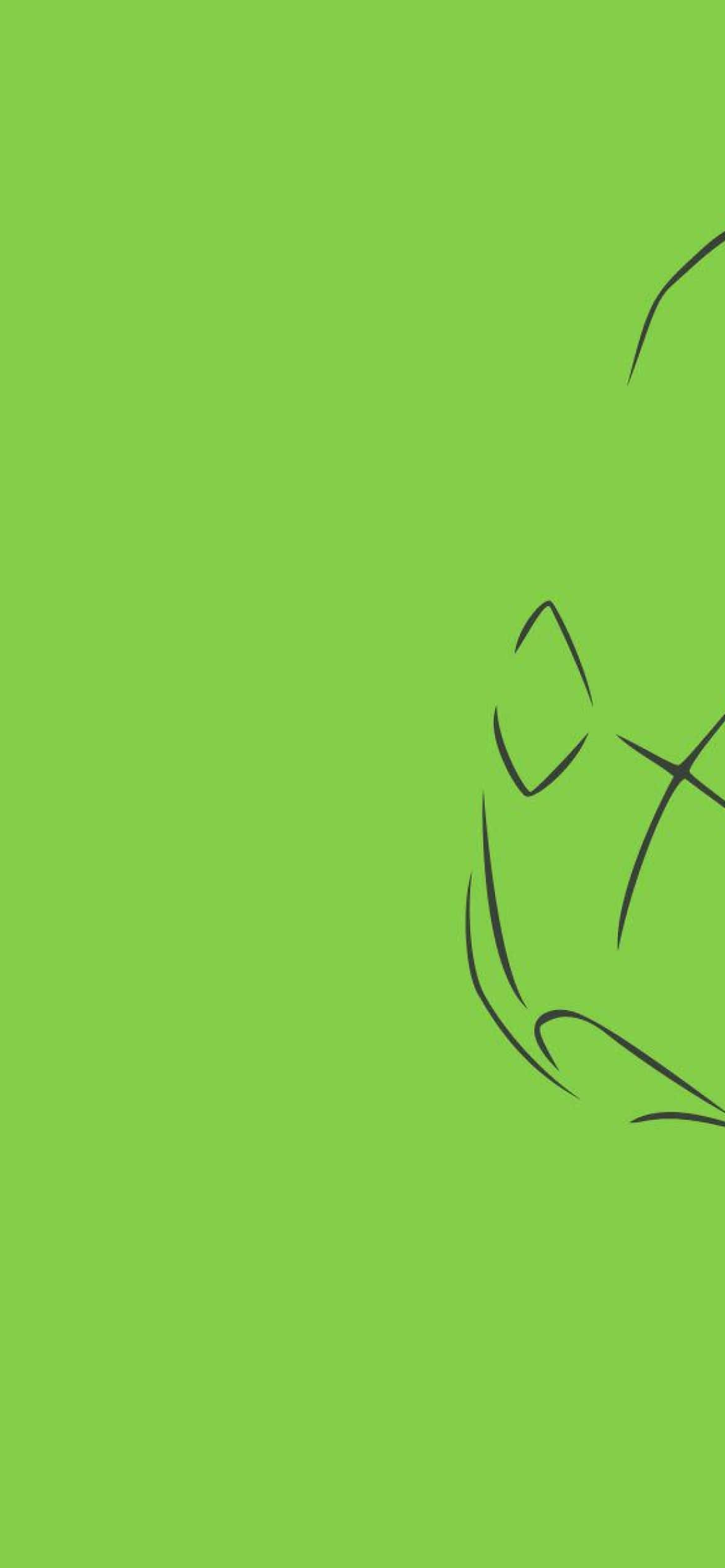 Green Aesthetic Minimalist Metapod Phone Wallpaper