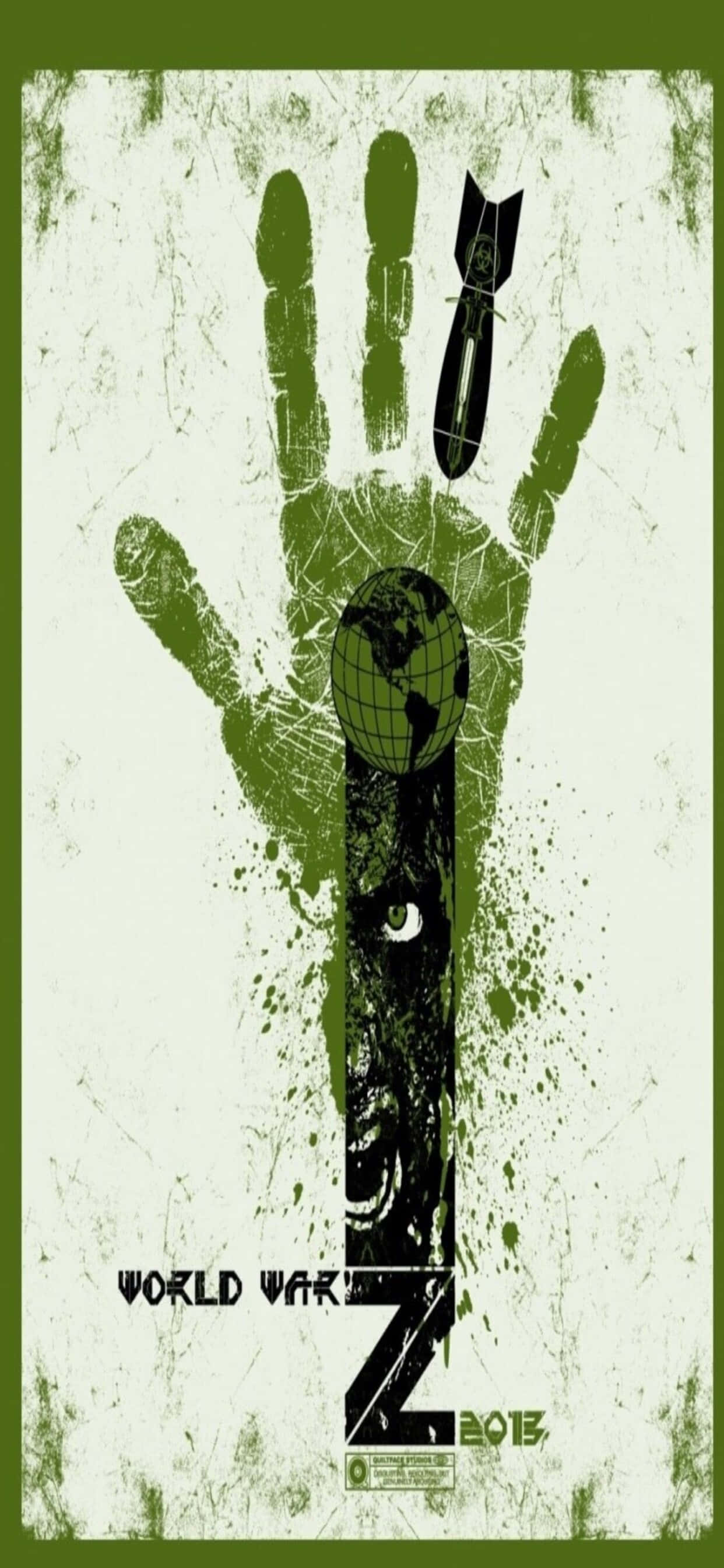 Green Hand Print iPhone XS Max World War Z Background Wallpaper