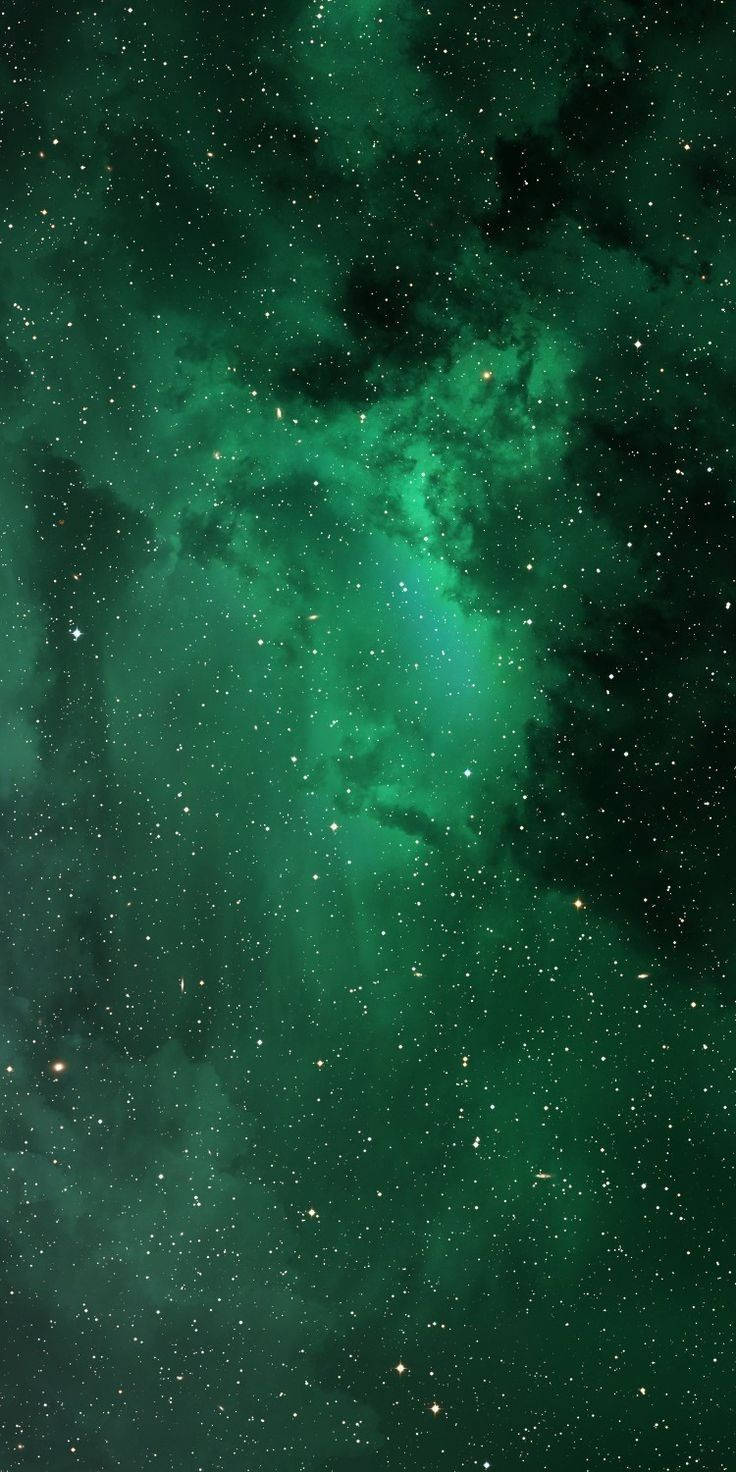 Green iPhone ng Space at Bituin Wallpaper