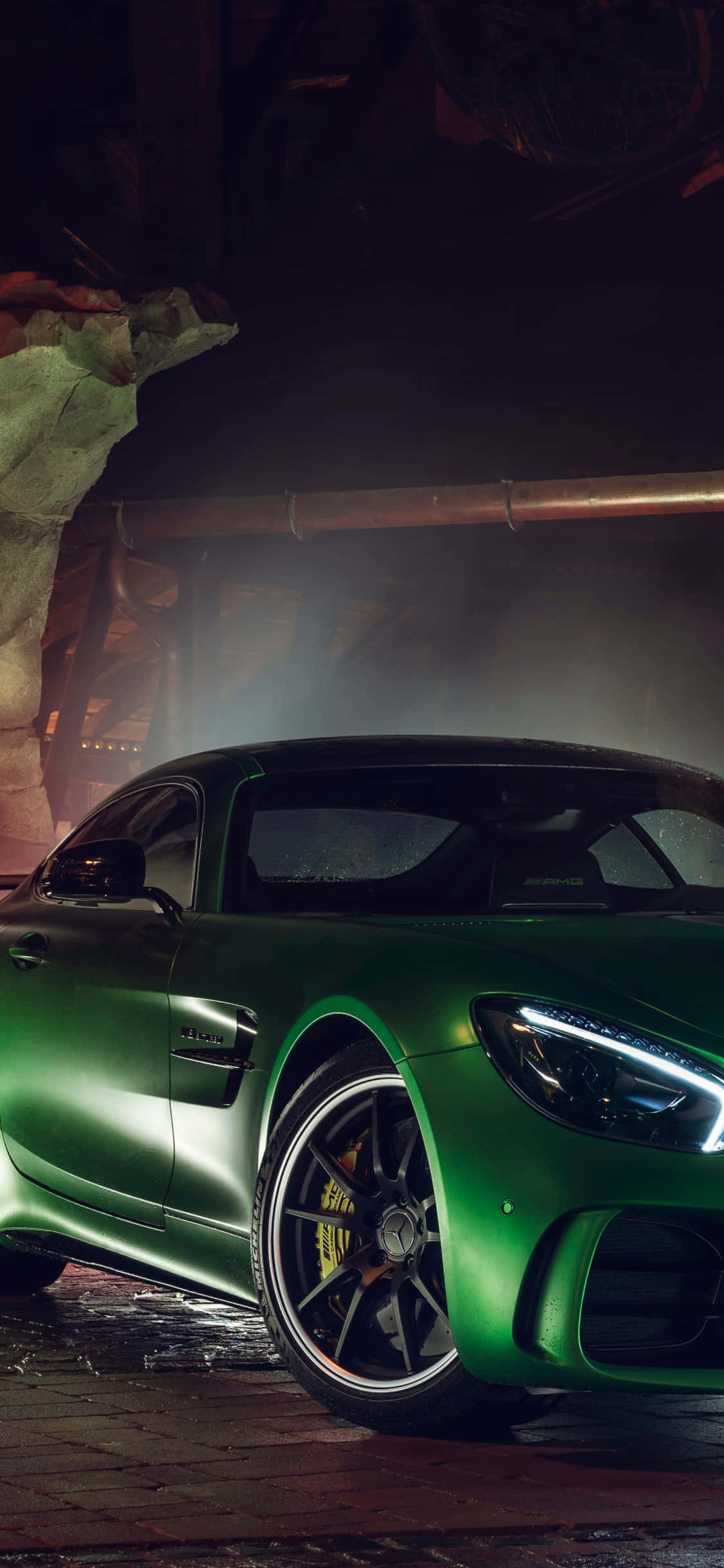 Green iPhone Xs Mercedes Amg Background Wallpaper