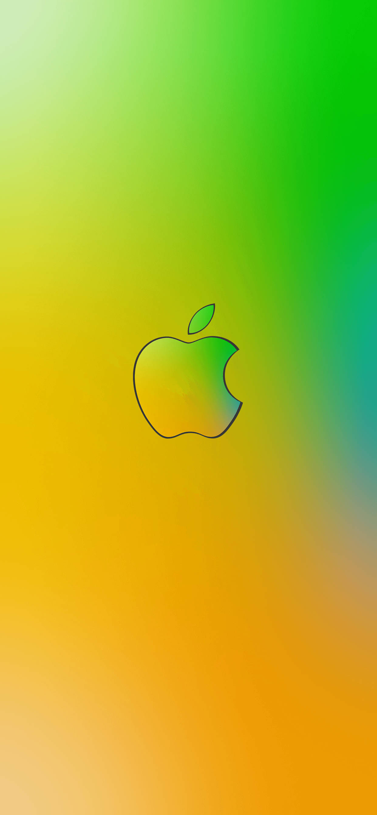 Greenish Yellow Apple Logo iPhone Wallpaper