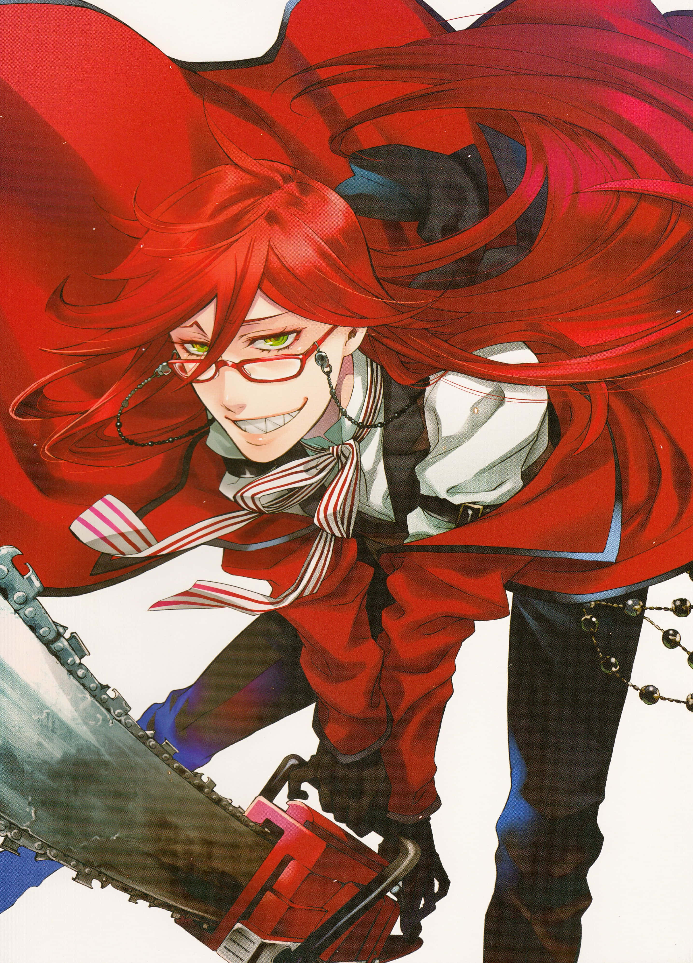 Si Grell Sutcliff na nagpopose sa isang nakakabighang wallpaper