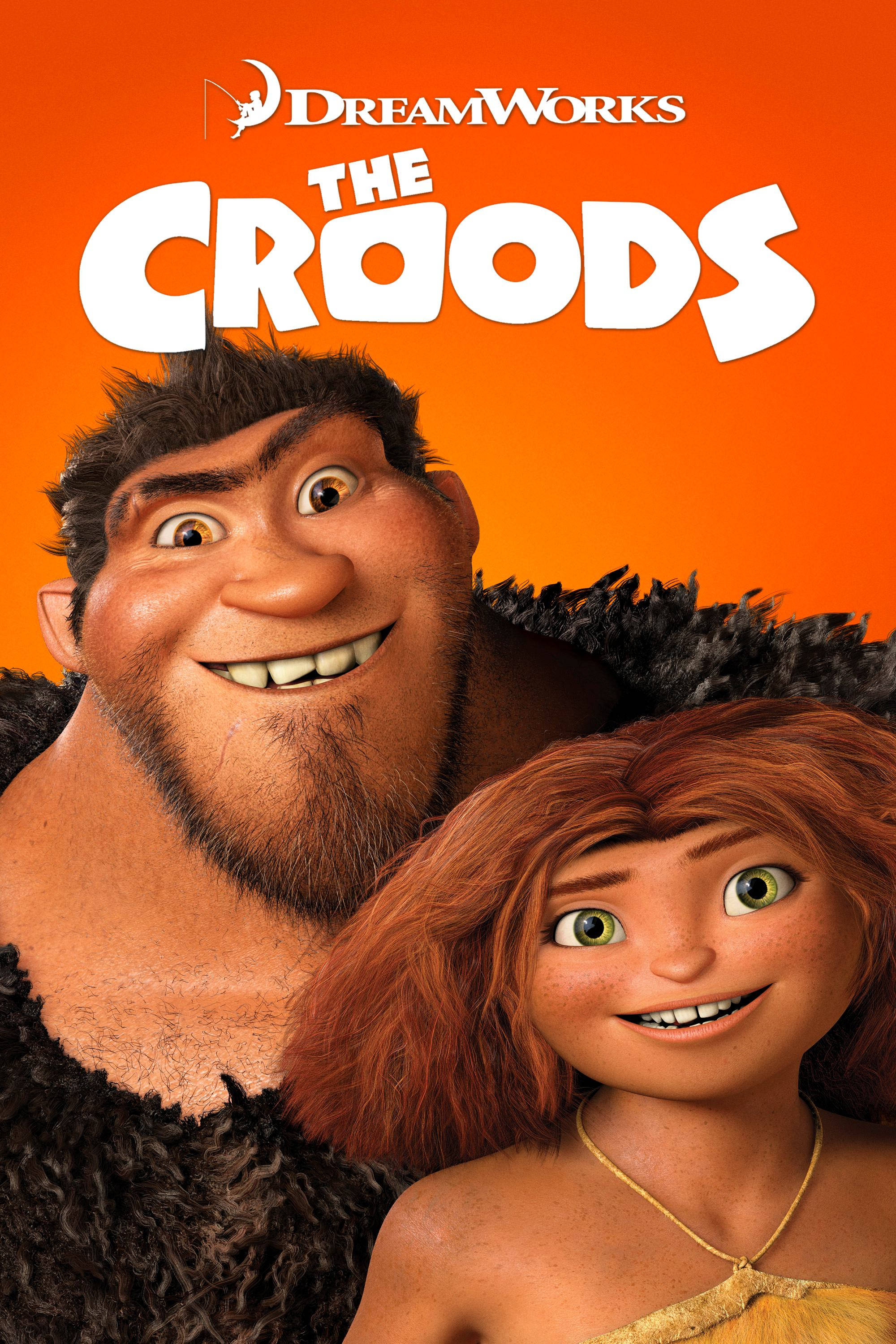 Sina Grug at Eep mula sa The Croods Animation na nag-eenjoy ng kanilang family adventure Wallpaper