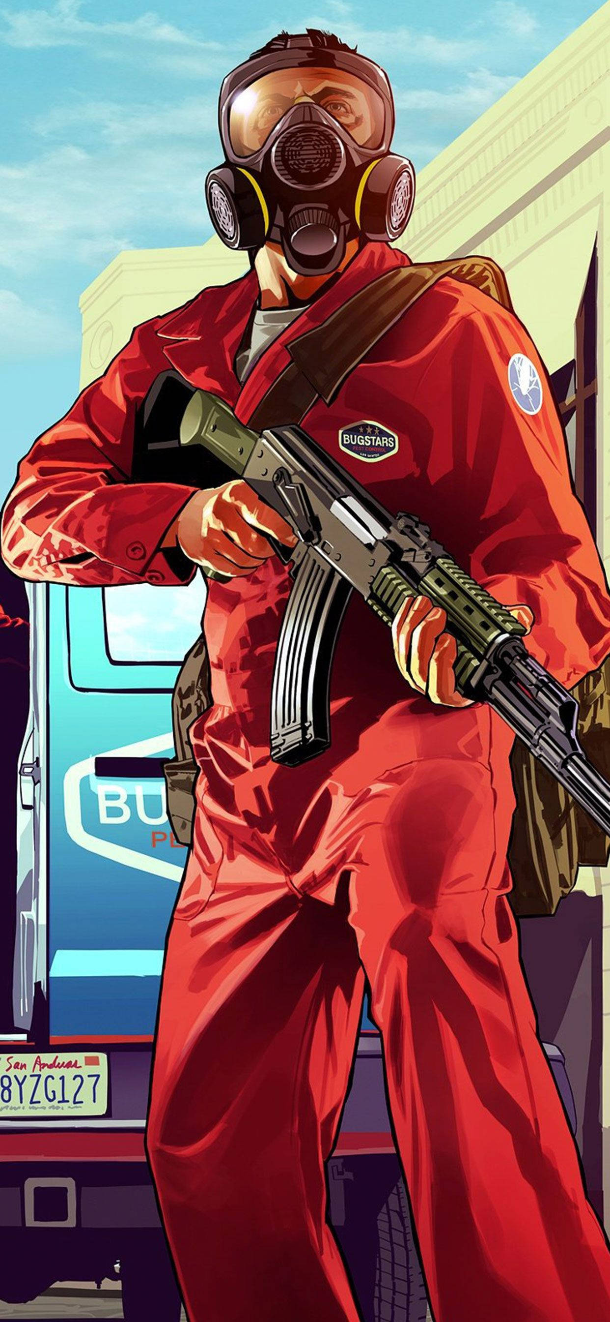 GTA 5 iPhone Heist Orange Jumpsuit Wallpaper