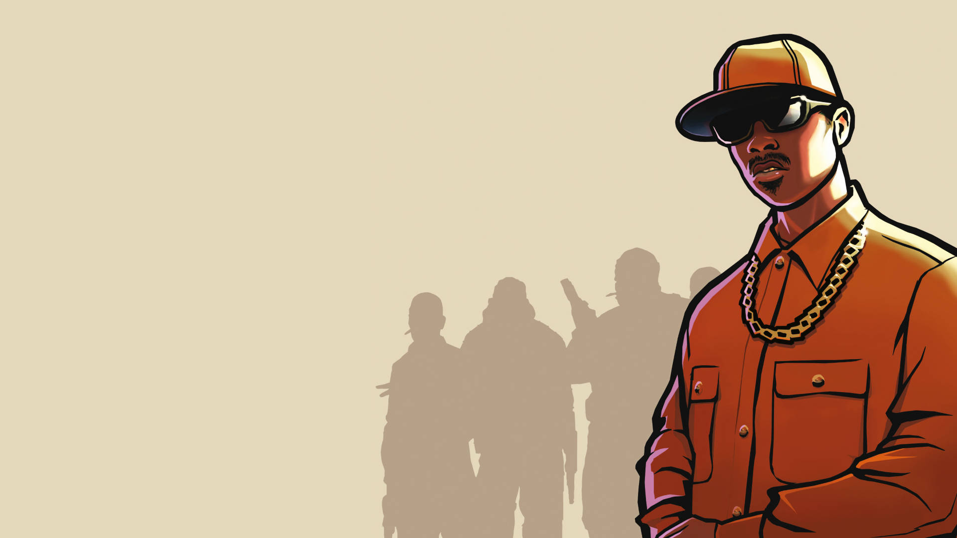 GTA SA 4K Itim na Lalaking Naka-Orange Wallpaper