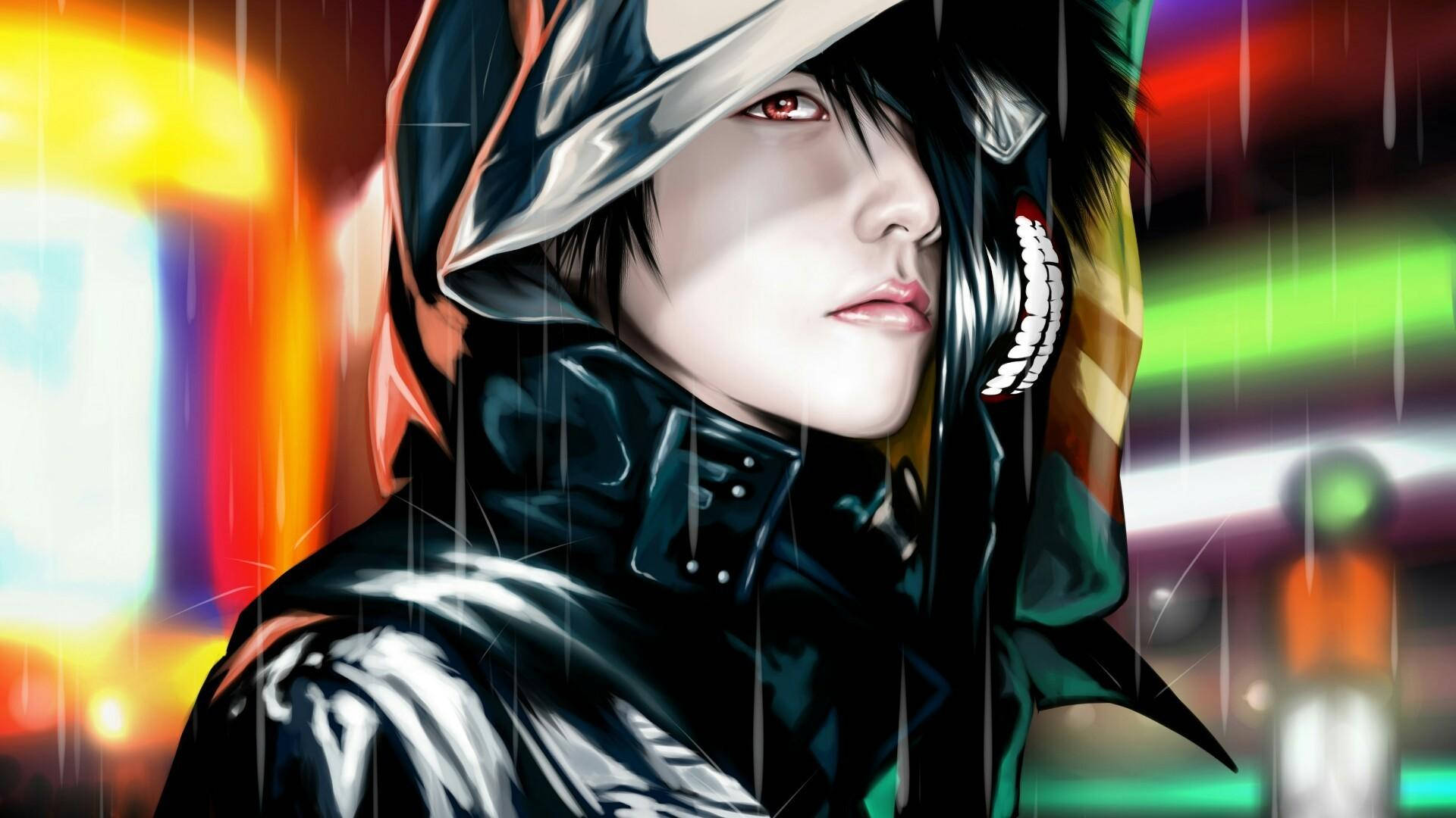 Gwapo na Anime na Lalaki na si Ken Kaneki Wallpaper