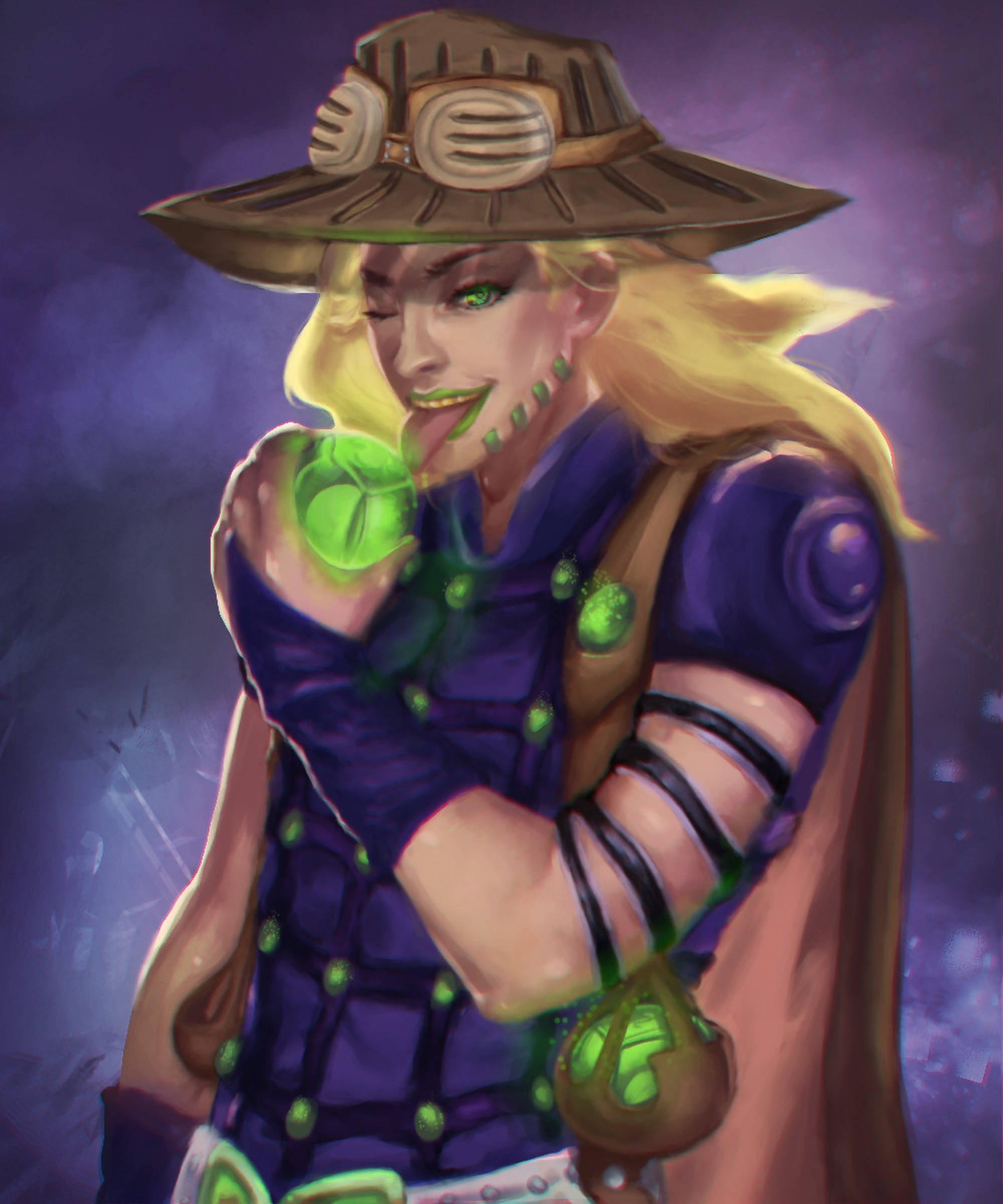 Gyro Zeppeli na Naglalabas ng Dila Wallpaper