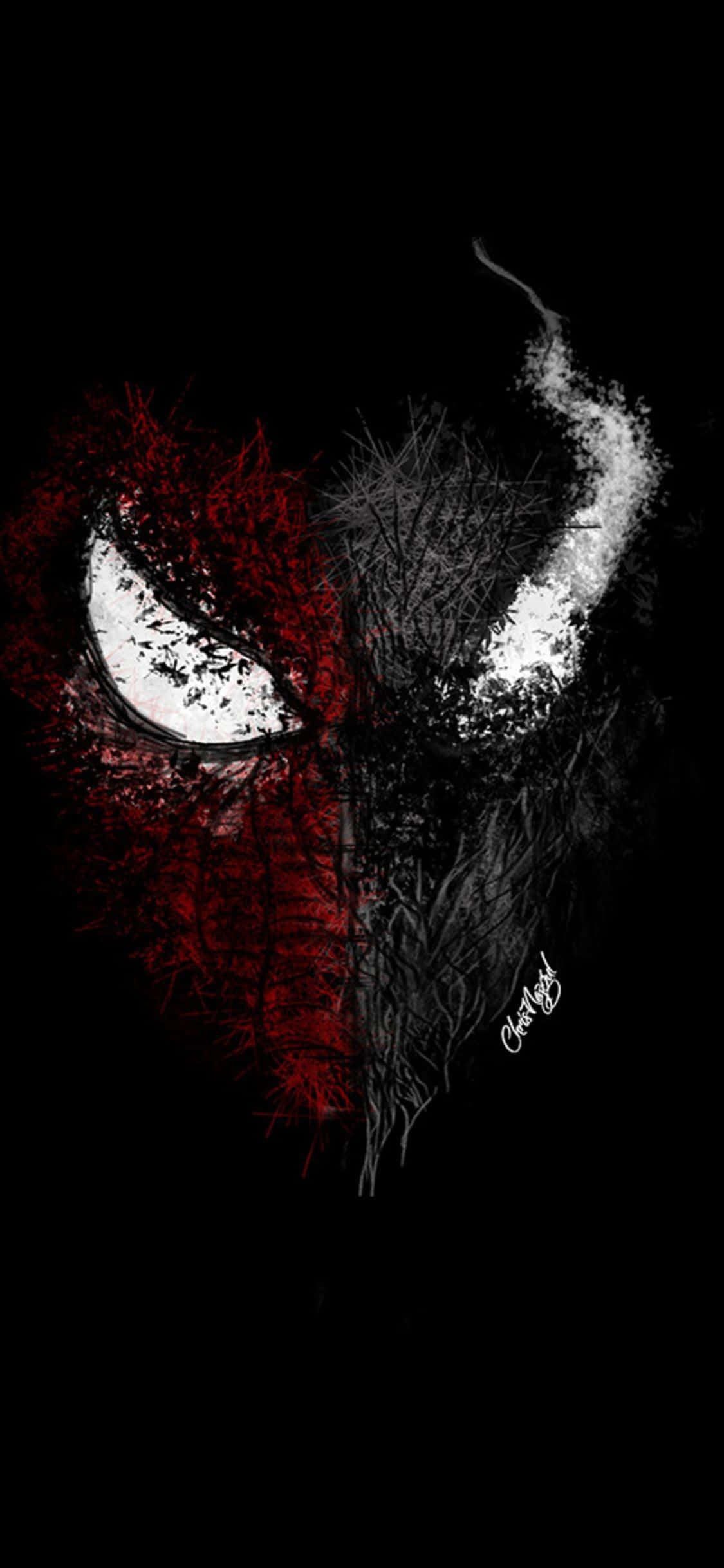 Half Venom At Spiderman Abstract Wallpaper