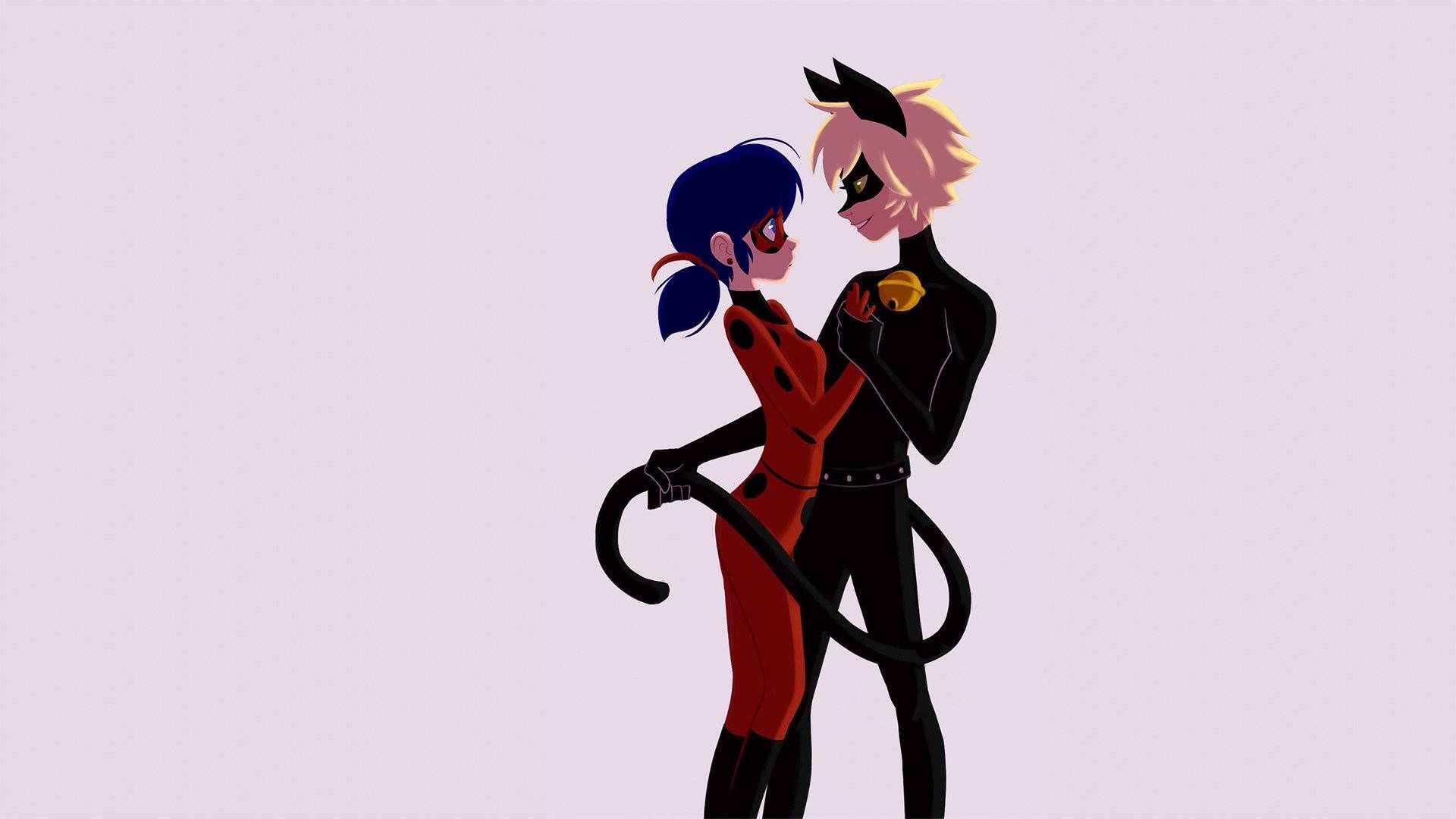 Halik ni Ladybug at Cat Noir Habang Sumasayaw Wallpaper
