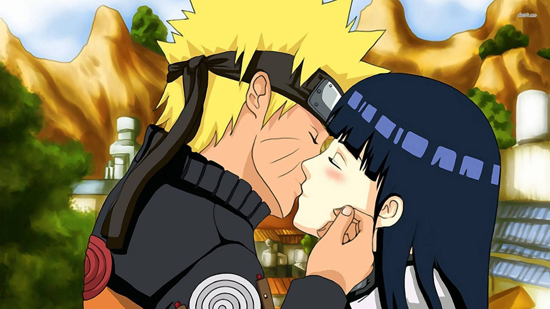 Halik nina Naruto at Hinata Wallpaper