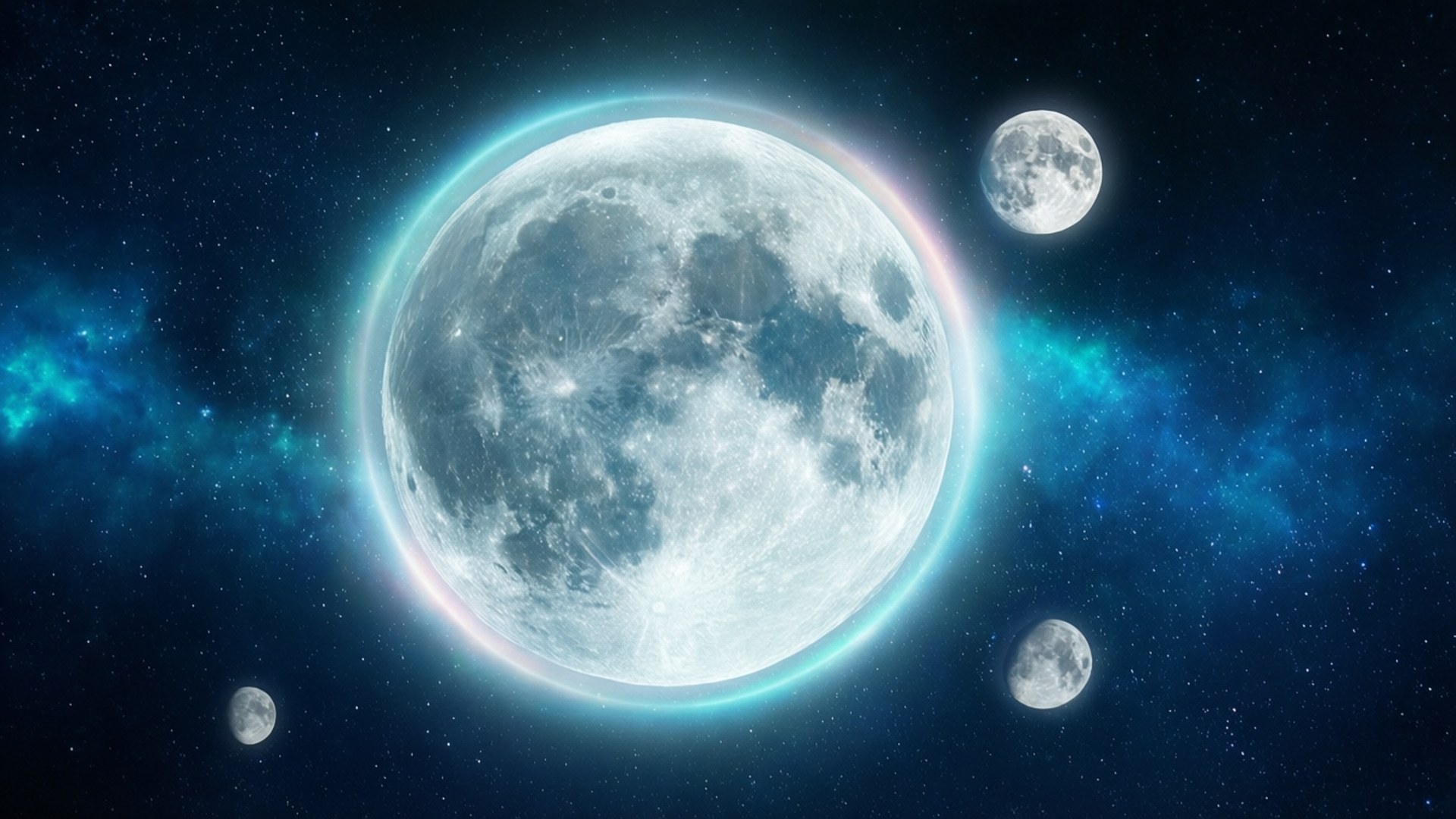 Halo Asul na Buwan Wallpaper