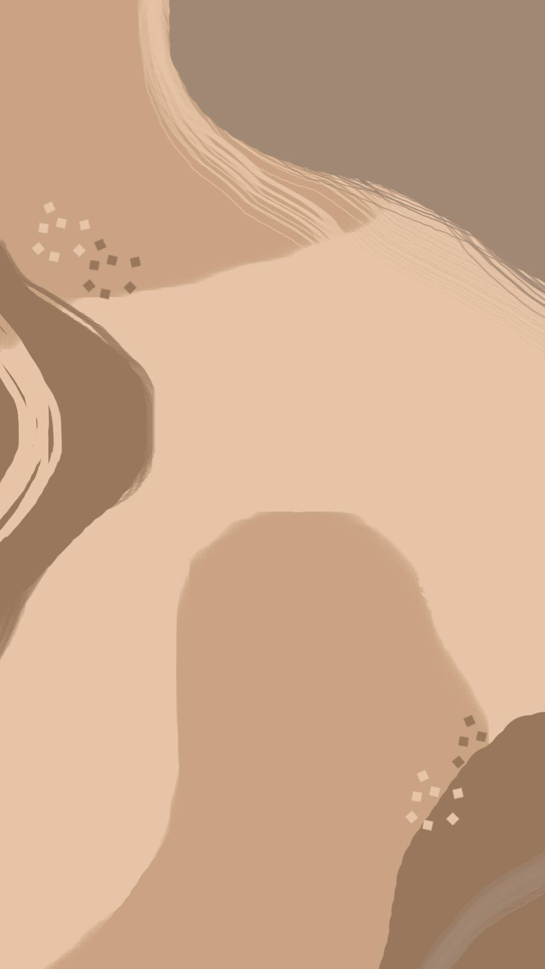 Halo ng Likas na Init - Mapusyaw na Kayumangging Aesthetic Camouflage Pattern Wallpaper