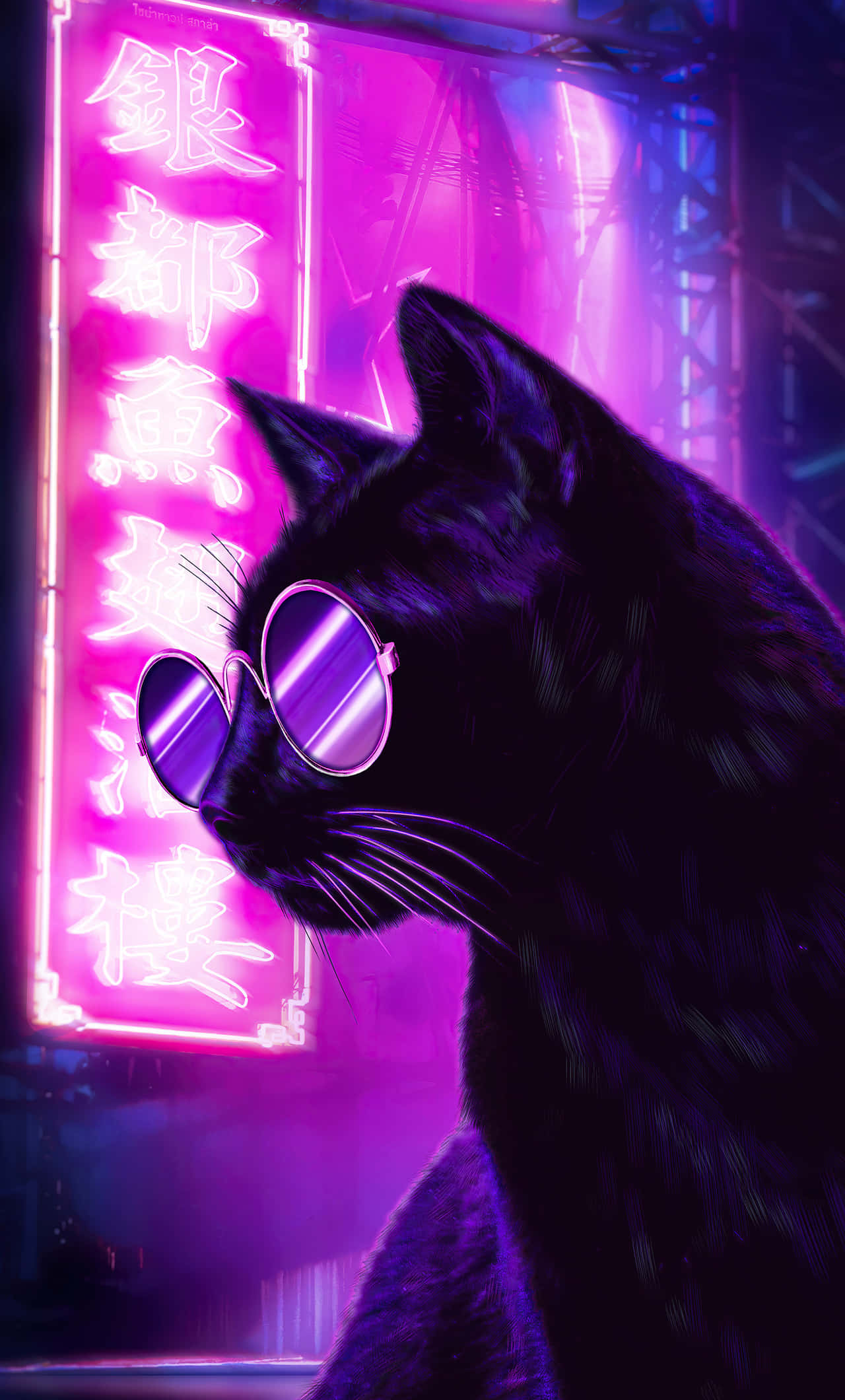 Handa nang tumatak sa makulay na Neon Purple Wallpaper