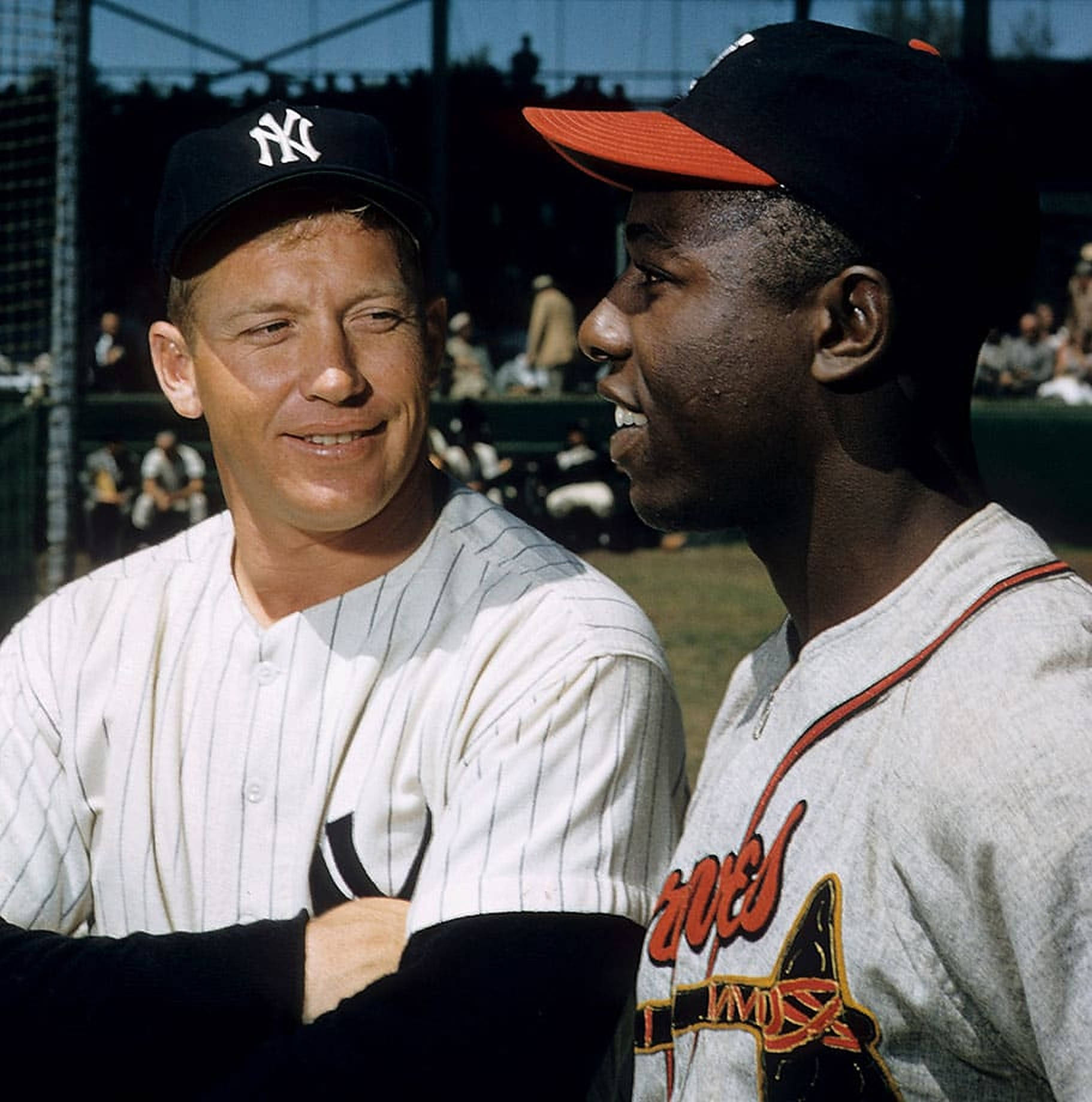 Hank Aaron Kasama si Mickey Mantle Wallpaper