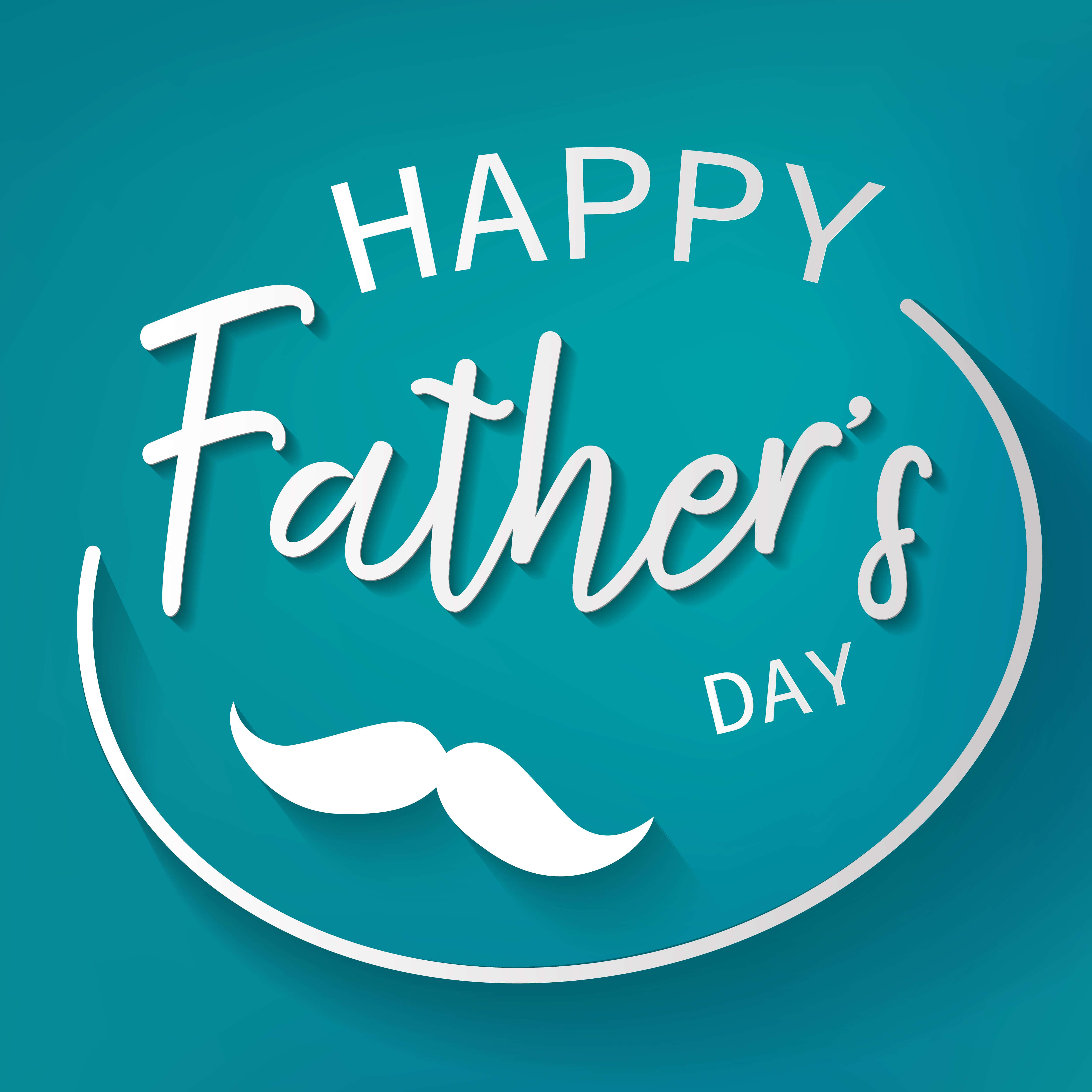 happy father's day na may bigote at asul na background Wallpaper