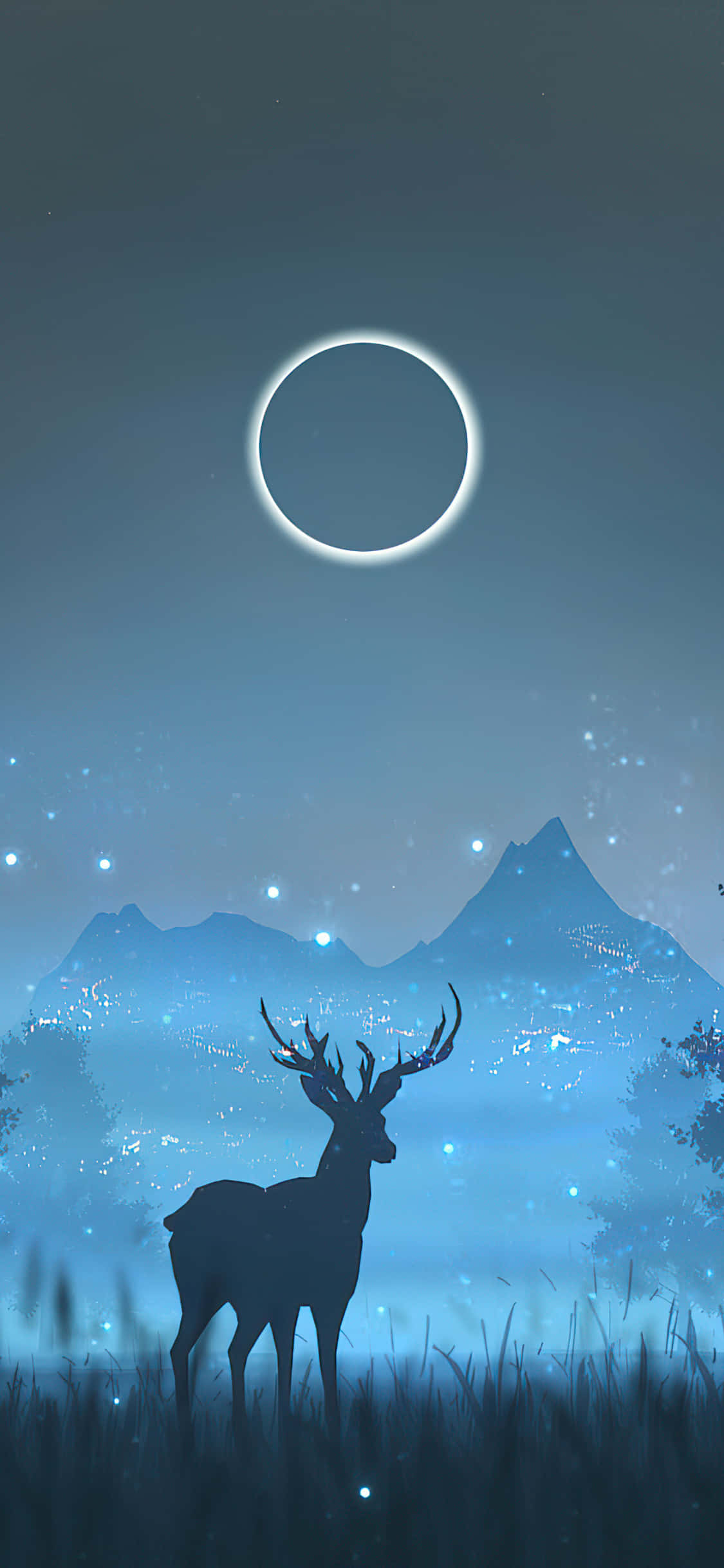 Happy Reindeer in a Winter Wonderland Wallpaper
